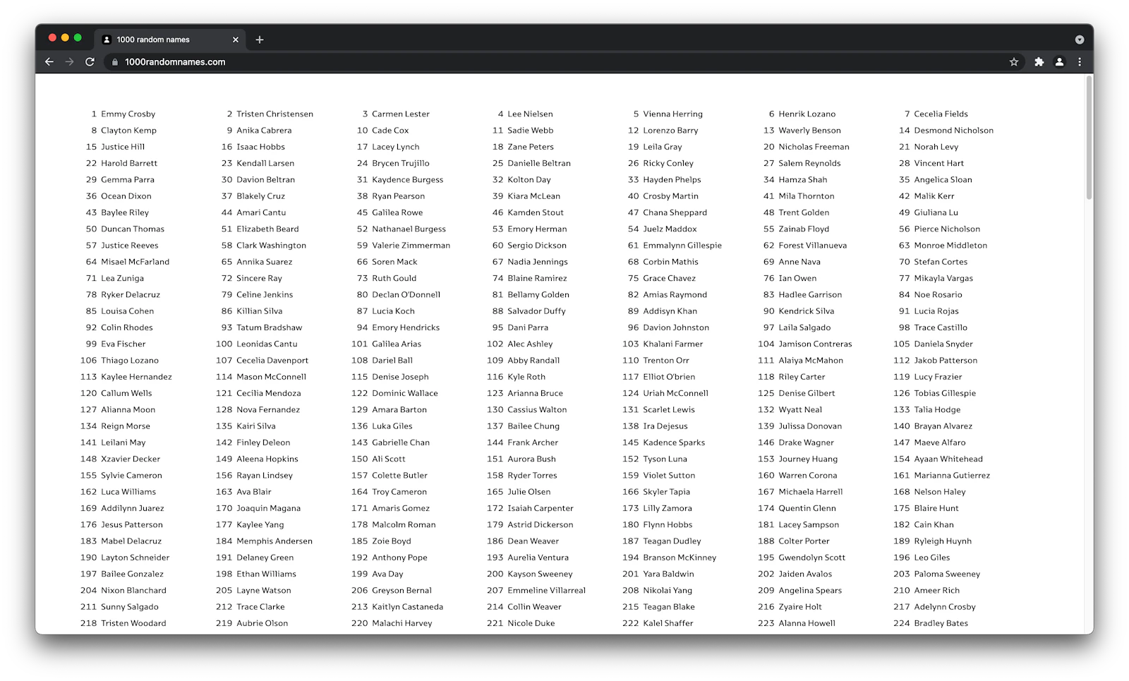 1000 random names 👤👤👤 preview