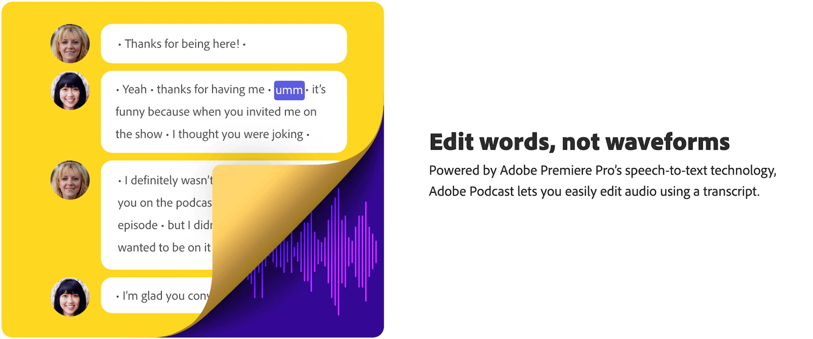 Adobe Podcast screenshot — AI-powered audio recording and editing, all in the web