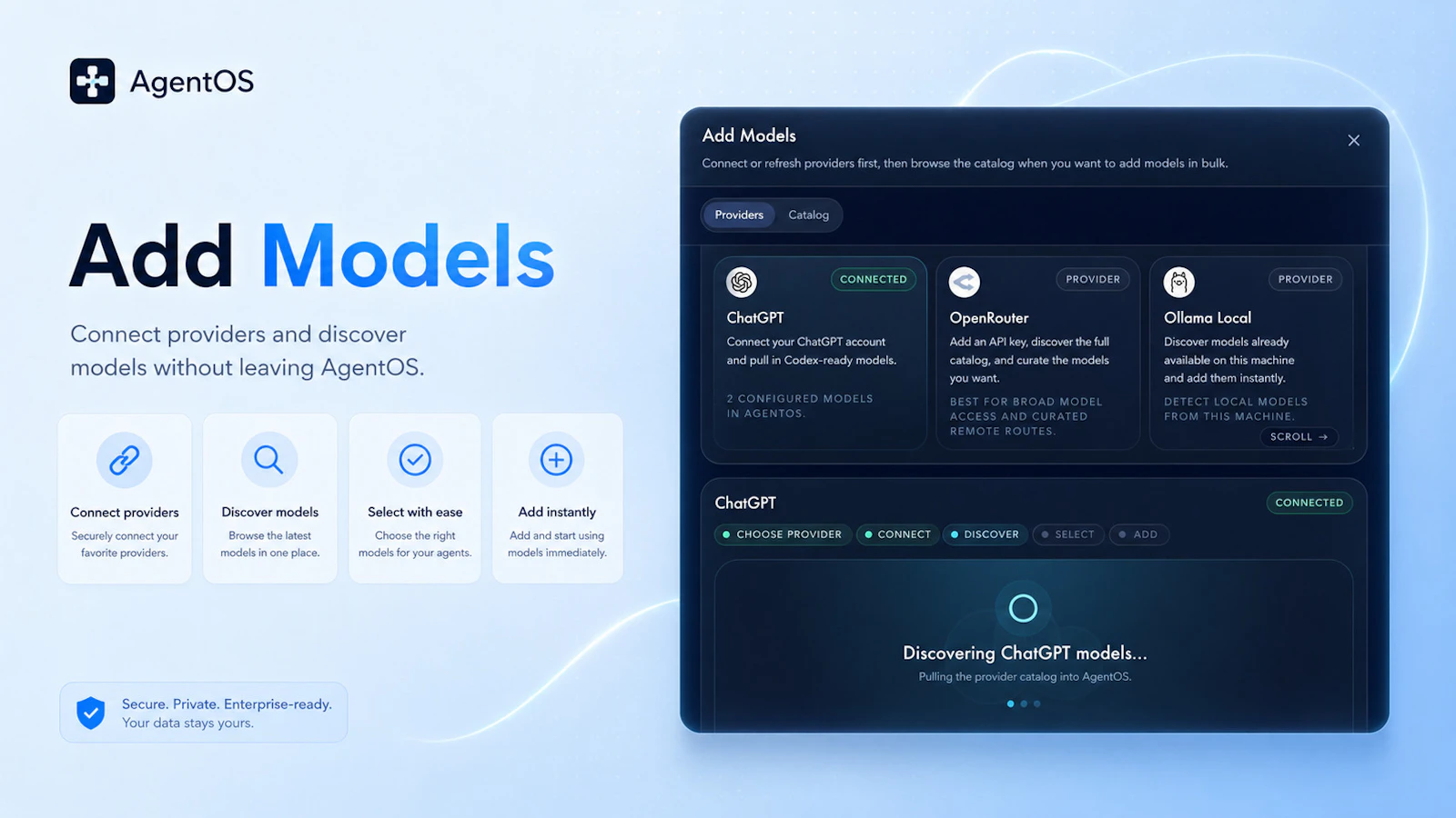 AgentOS screenshot — Manage AI agents, tasks, workspaces from one control layer