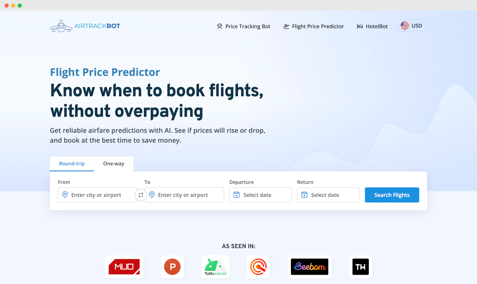 AirTrack • Flight Price Predictor preview