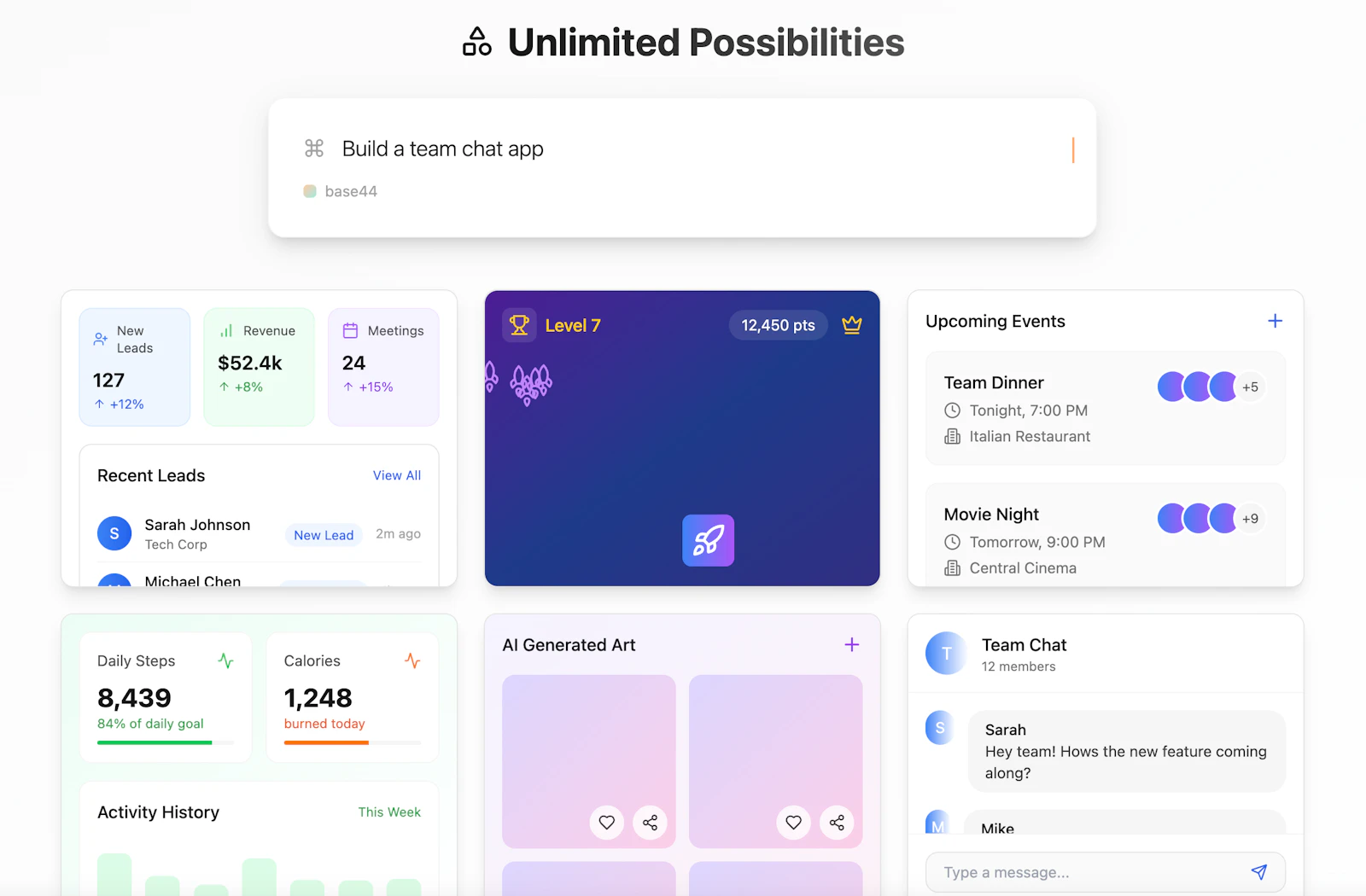 BASE44 screenshot — The platform for people to turn ideas into working products