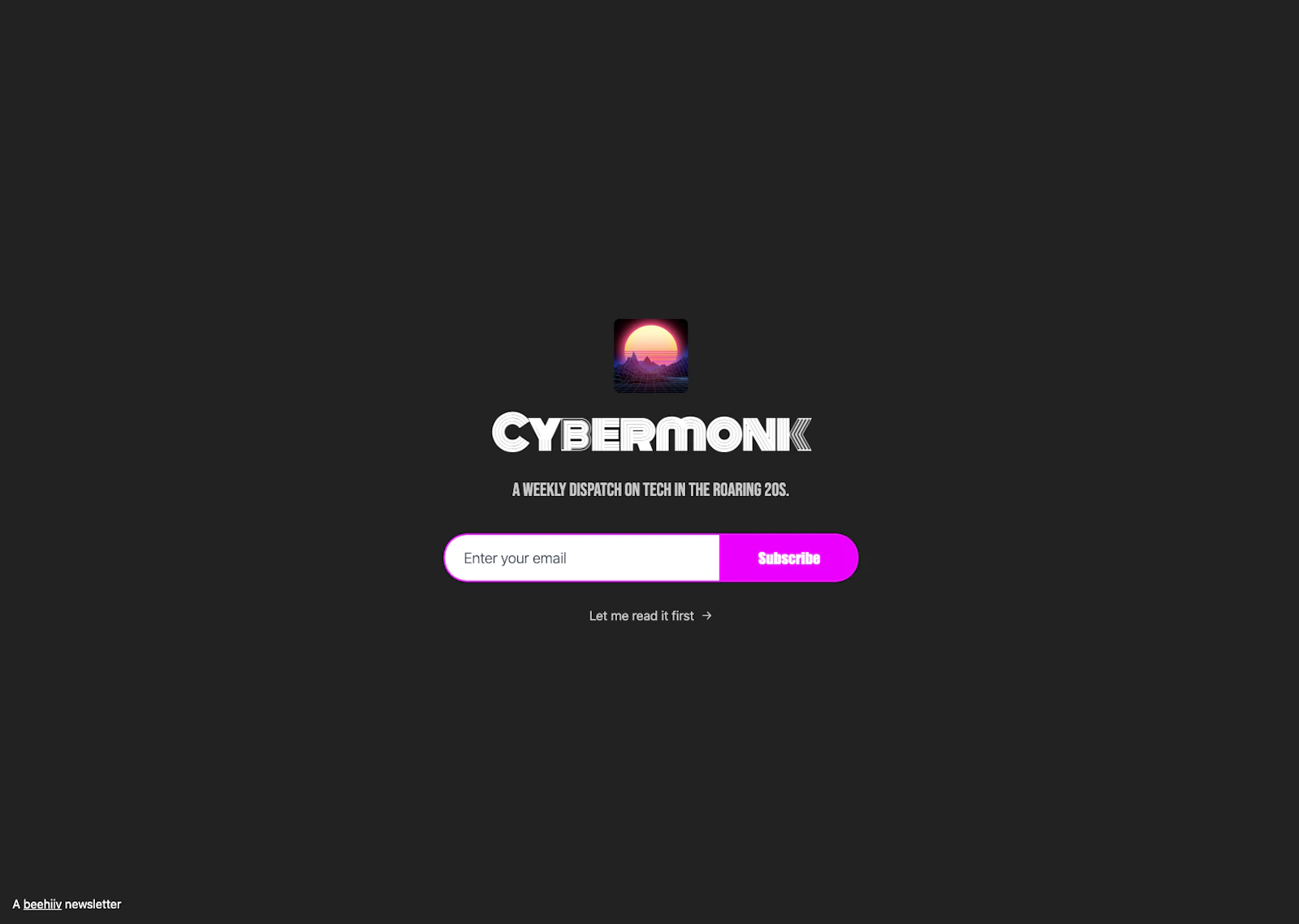 beehiiv screenshot — The most creator-friendly newsletter platform, period.