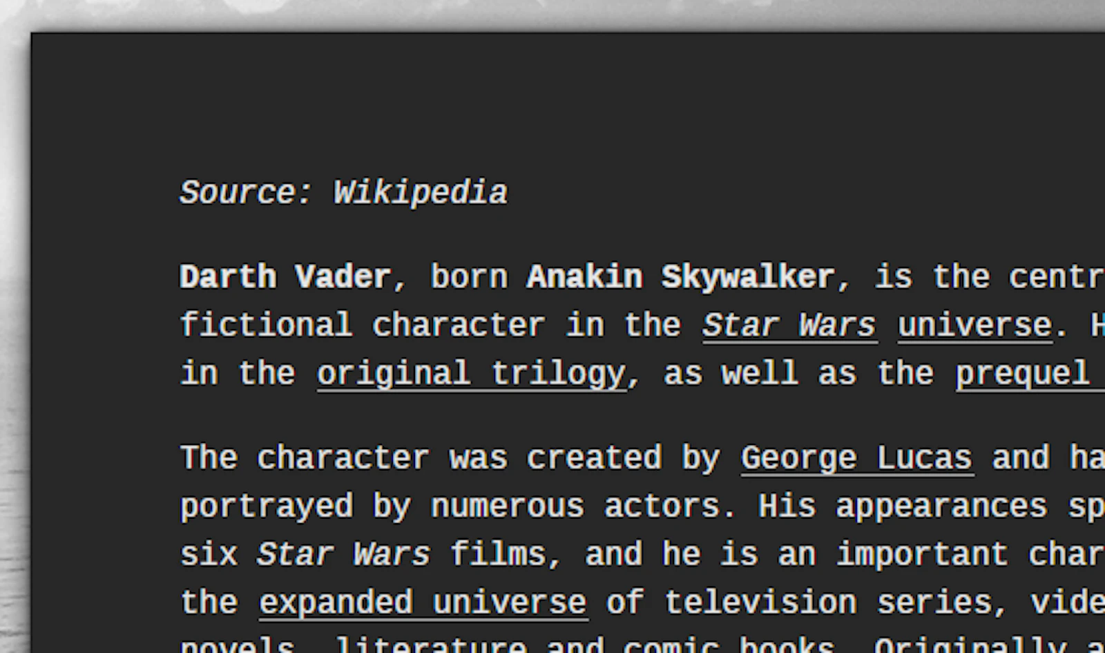 Calmly Writer screenshot — Distraction-free writing