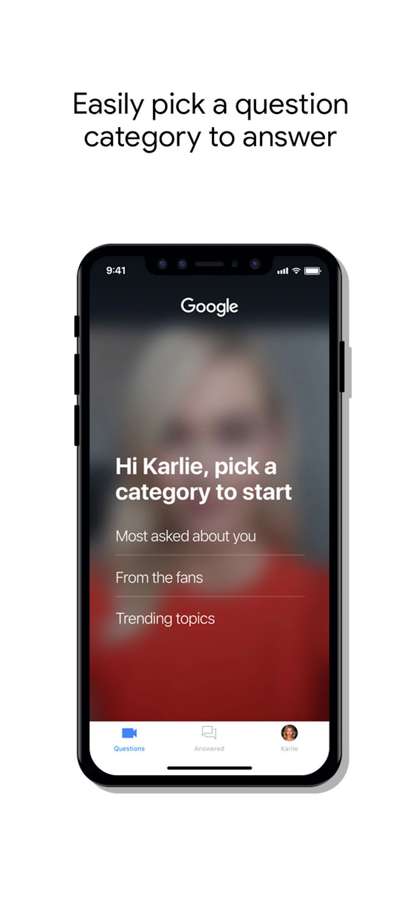 Cameos on Google screenshot — Get celebrities to answer your top Q&As
