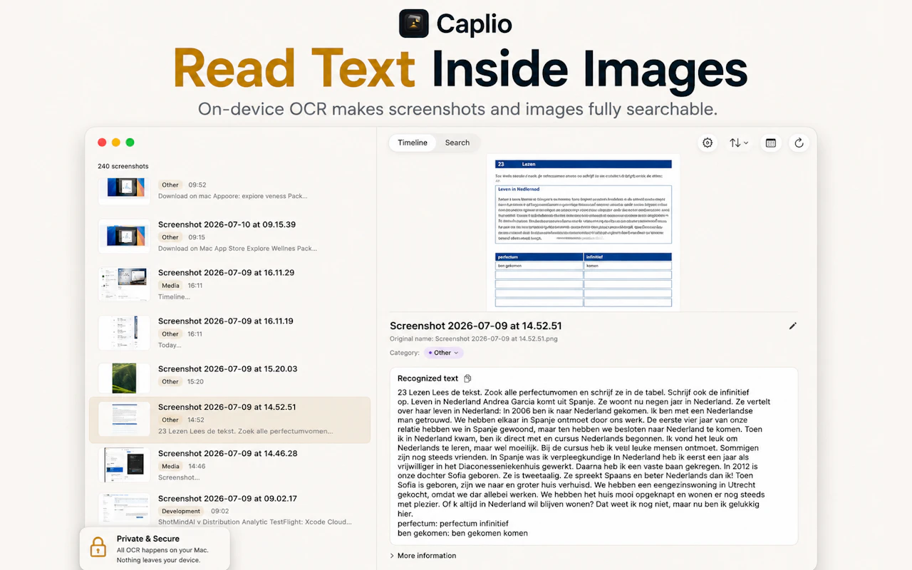 Caplio screenshot — Find, organize, and reuse every image on your Mac