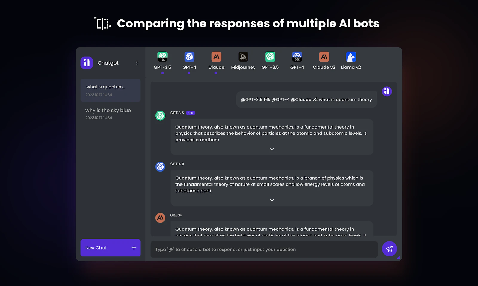 Chatgot screenshot — Chat freely, got every AI assistants here for you