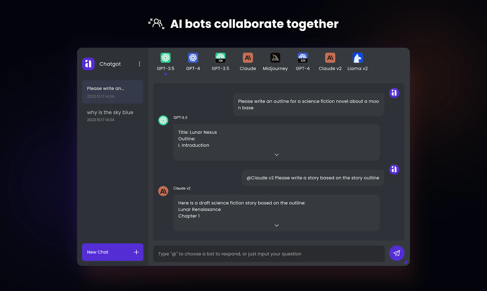 Chatgot screenshot — Chat freely, got every AI assistants here for you