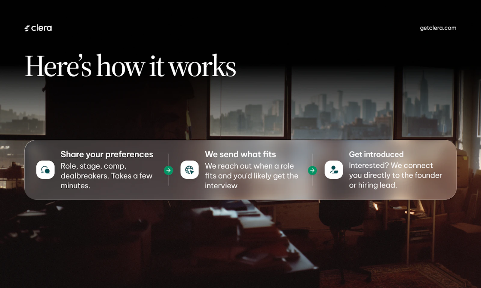Clera screenshot — An AI agent matching candidates to the right roles.