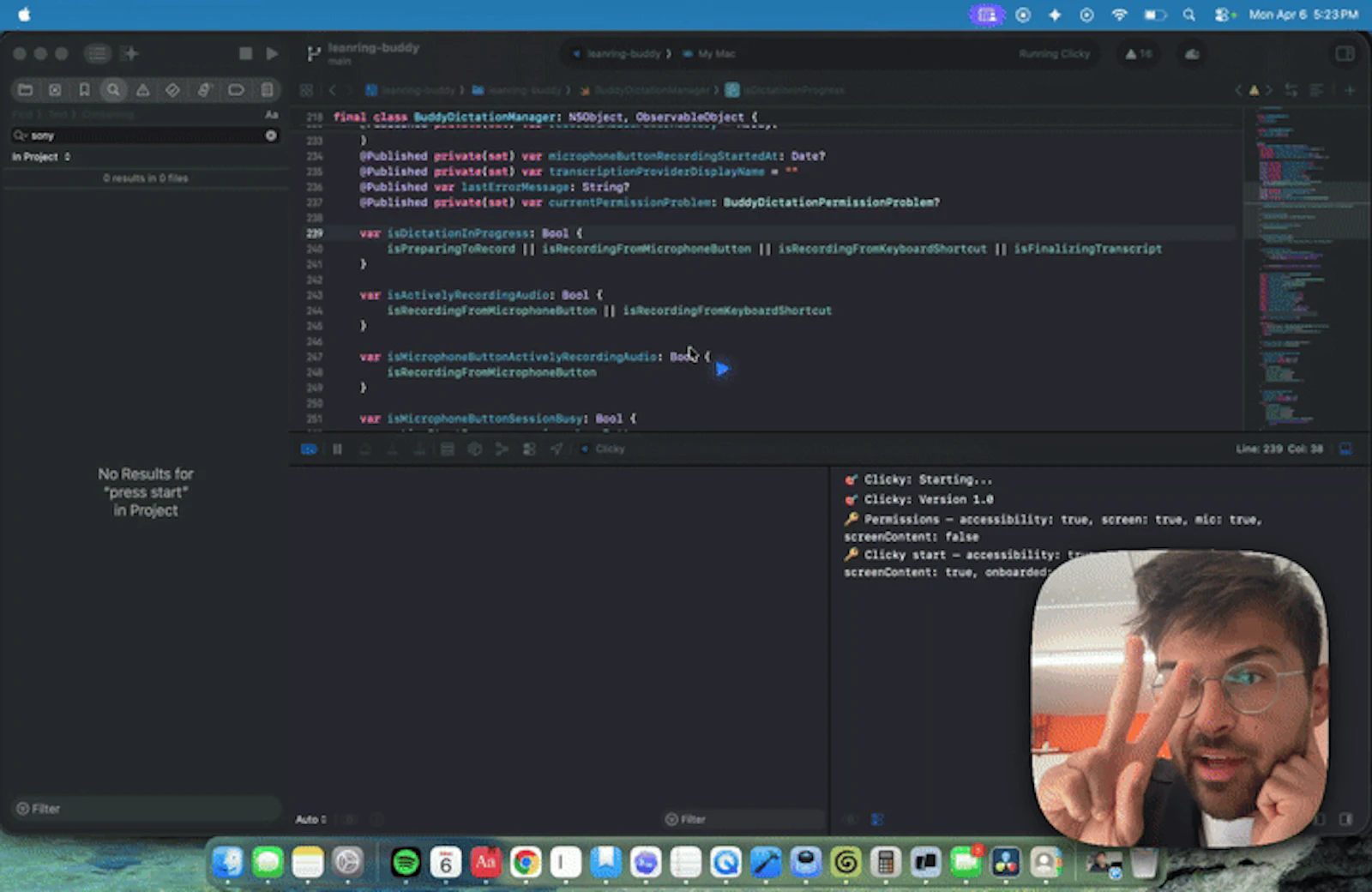 Clicky screenshot — AI buddy next to your cursor on Mac—sees, guides, helps you!