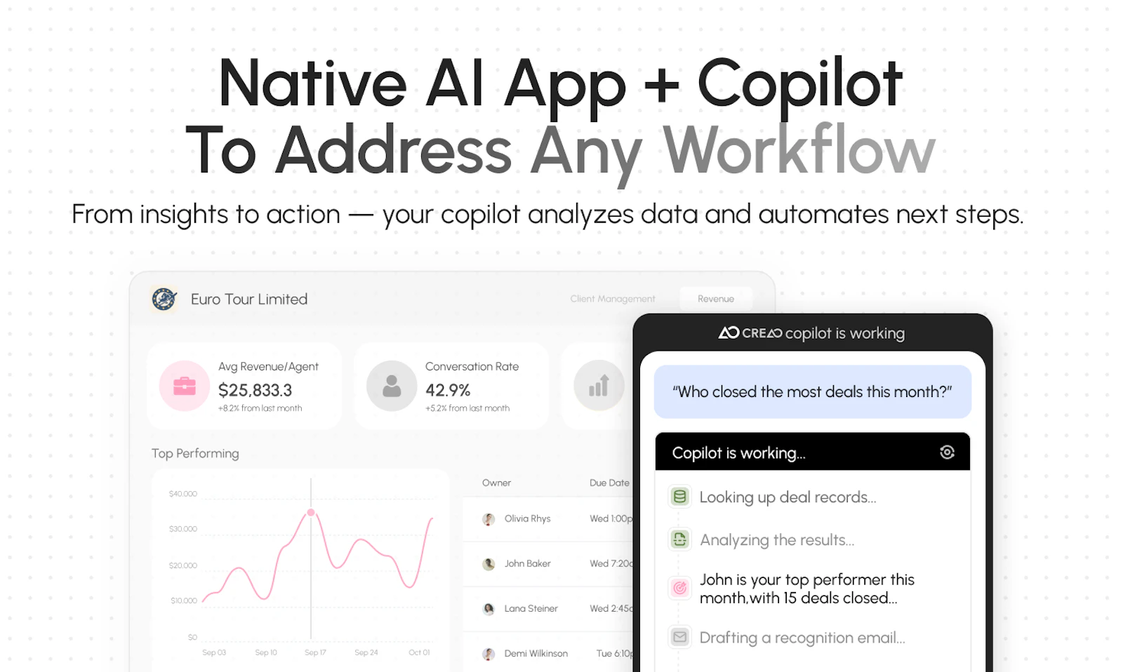 CREAO screenshot — Infinitely personalized software for every team member