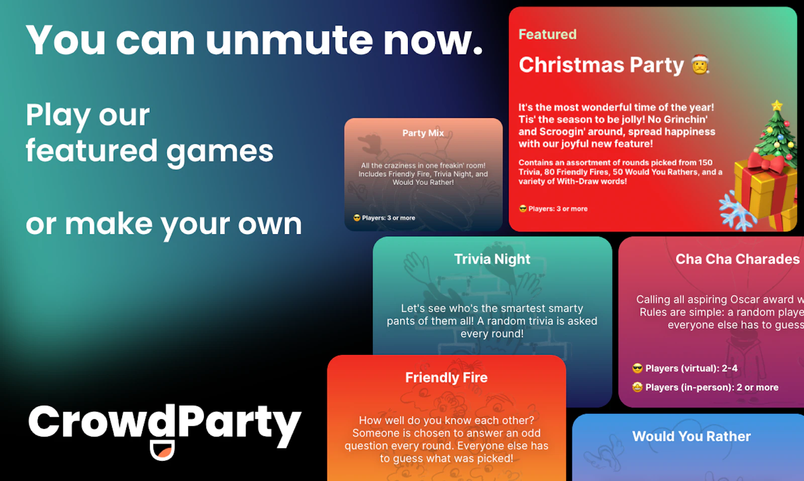 CrowdParty screenshot — Fun and easy Zoom games for those WFHing