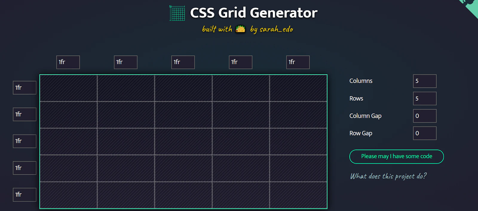 CSS Grid Generator preview