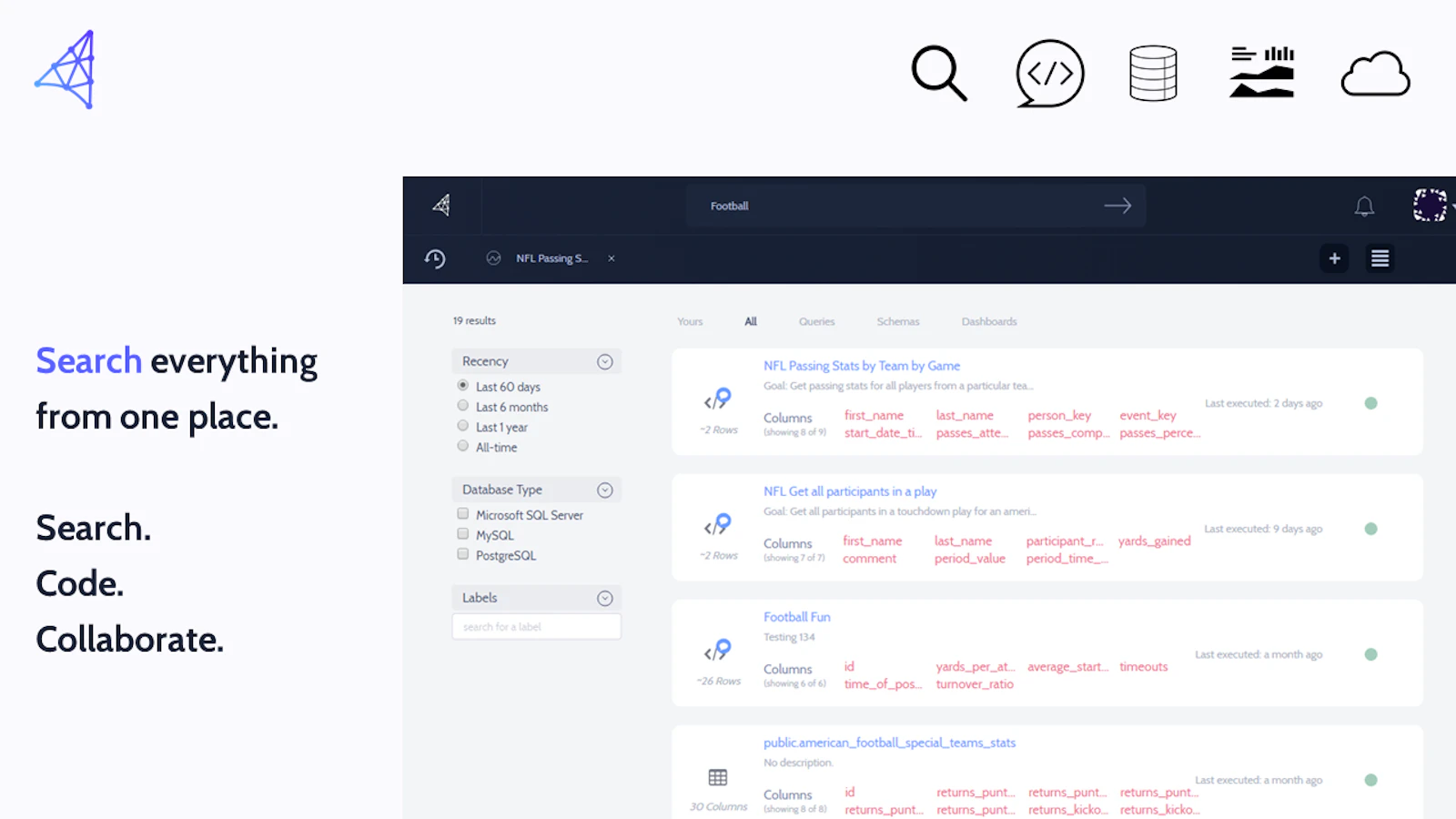 Cursor screenshot — Search and Analytics Hub