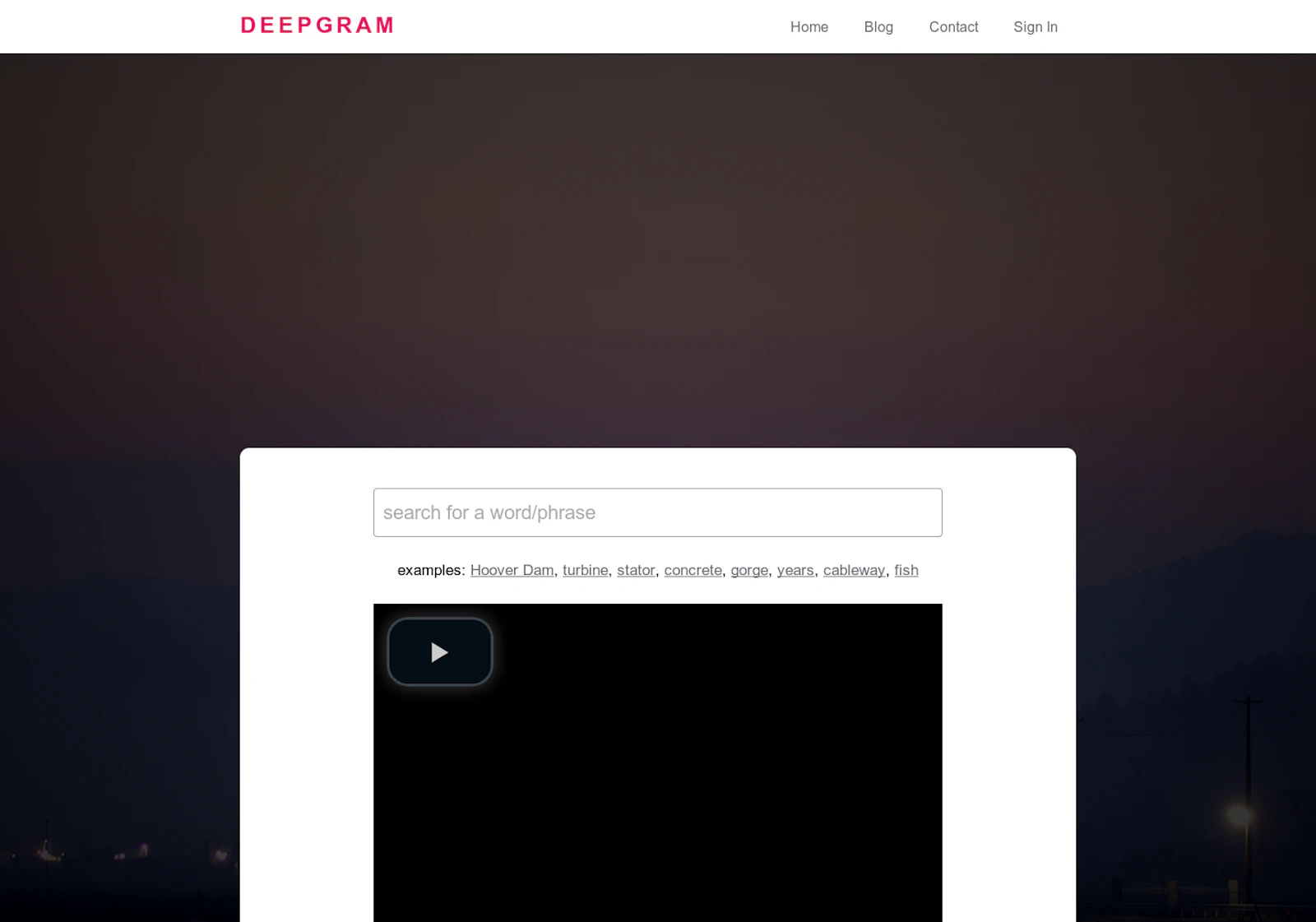 Deepgram screenshot — Use AI to spot keywords & get insights in audio.