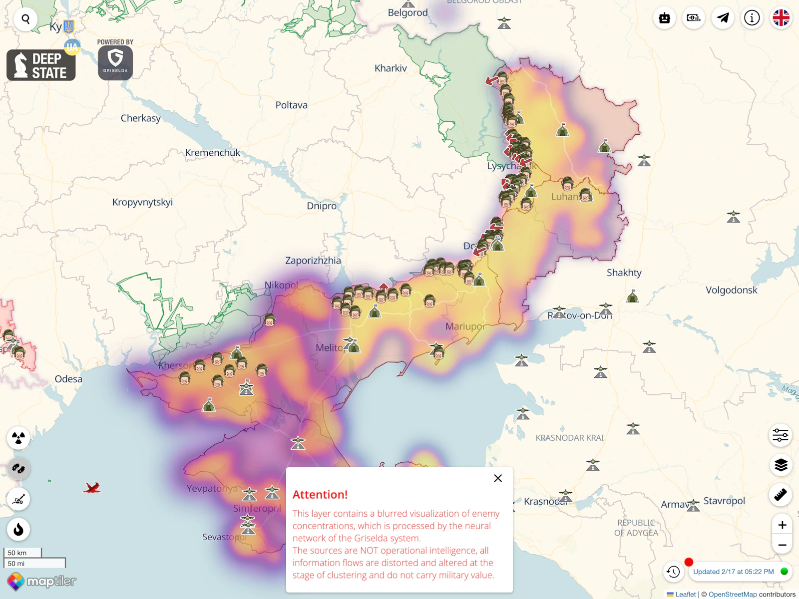 DeepState Map screenshot — Interactive online map of military operations in Ukraine