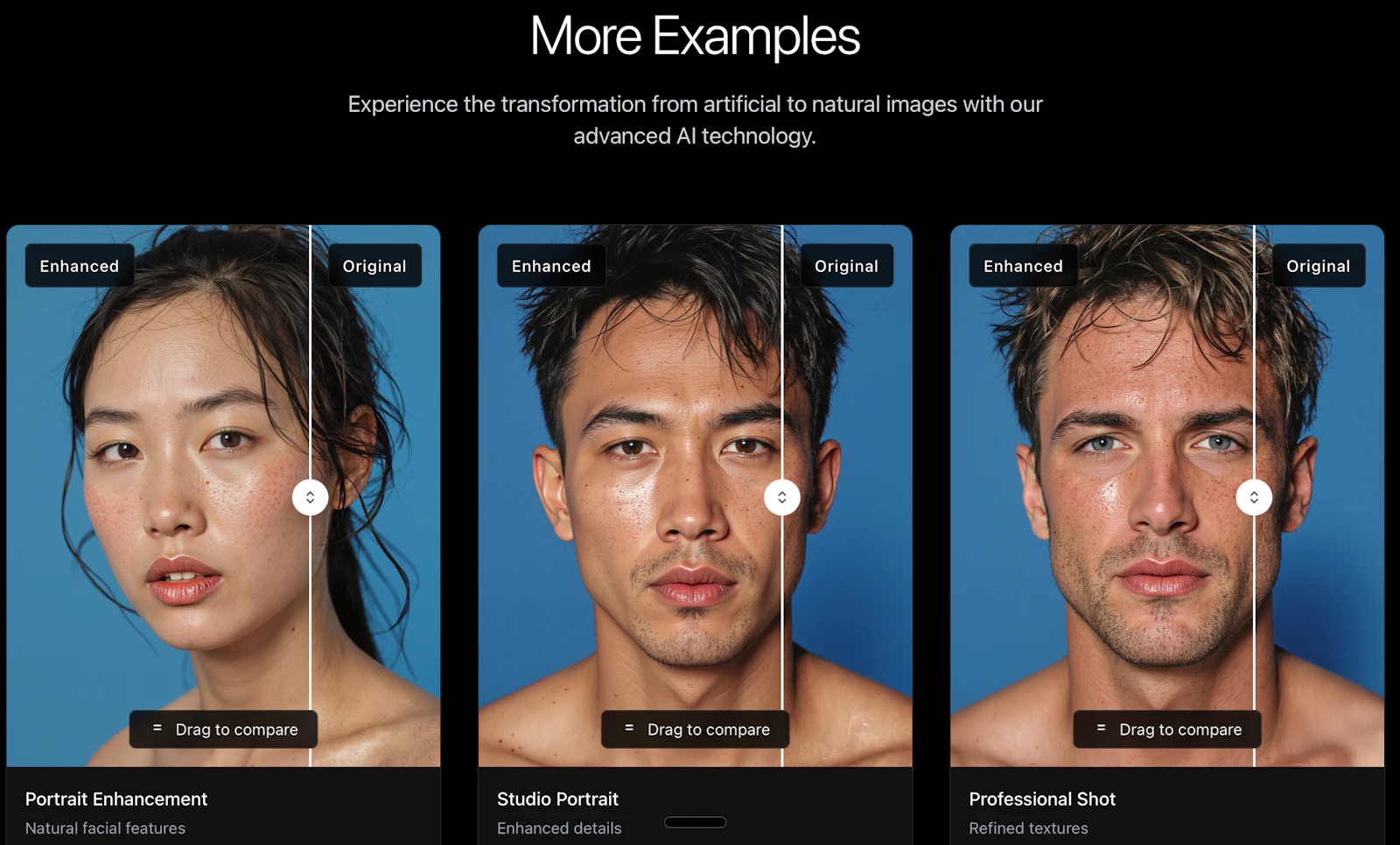 Enhancor screenshot — AI-Powered Skin Texture Enhancement Tool