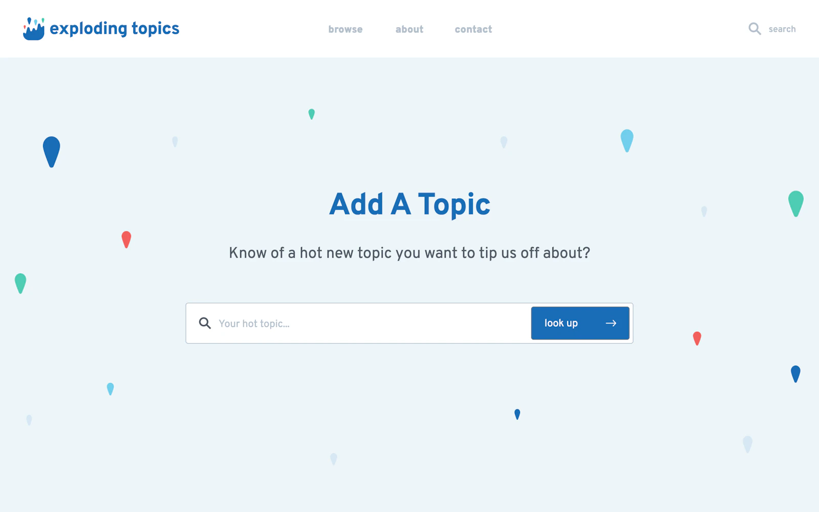 Exploding Topics screenshot — Find proven topics before they take off.