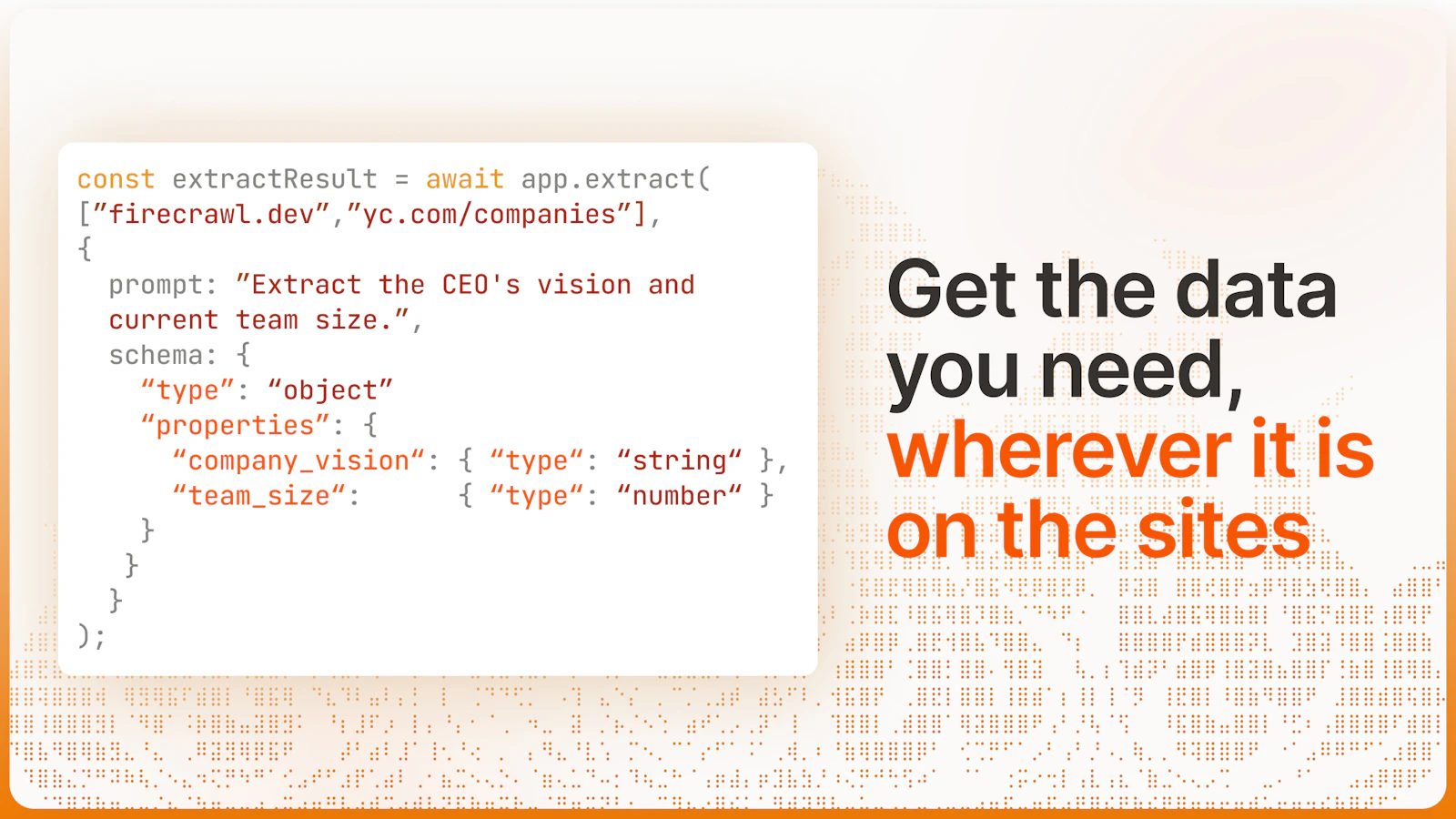 /extract by Firecrawl screenshot — Get structured web data with just a prompt