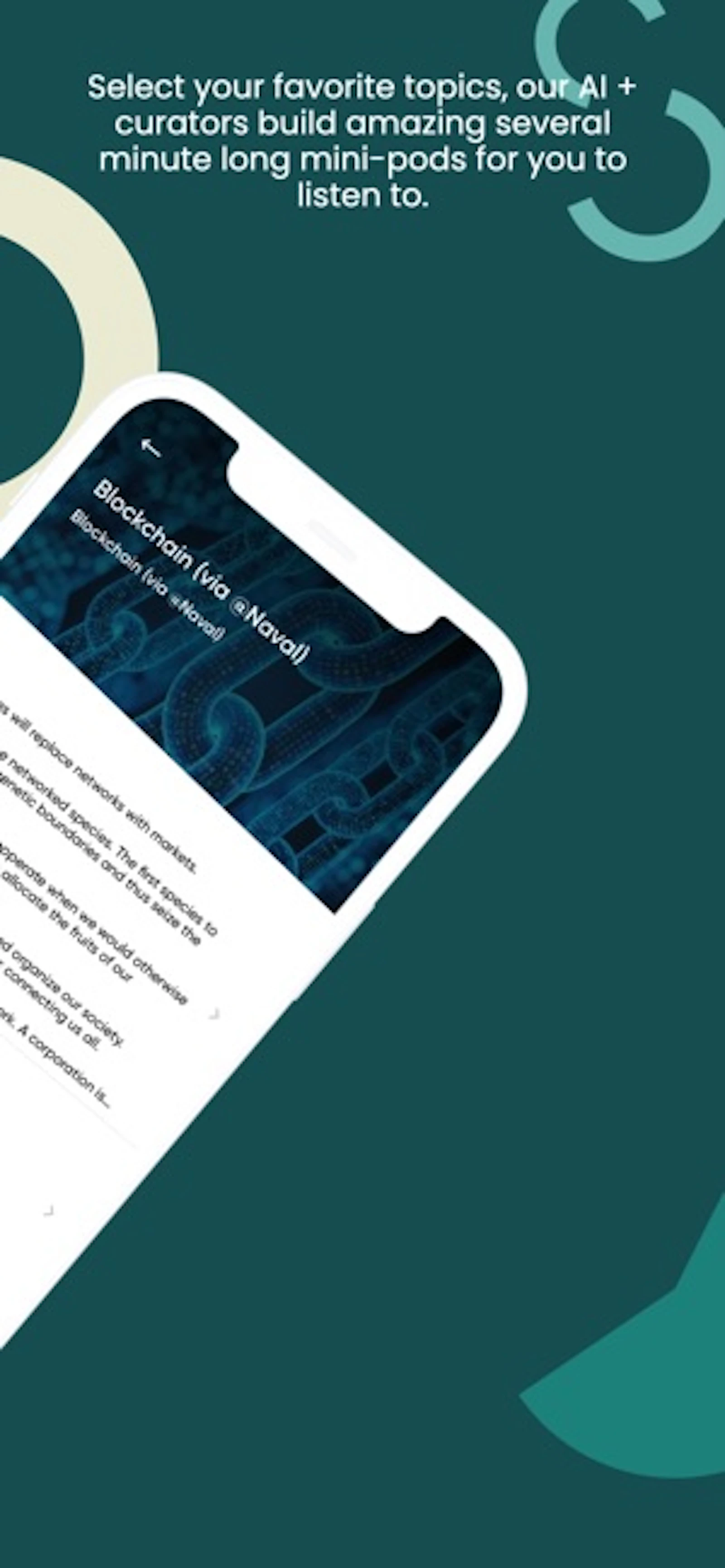 Fathom screenshot — SparkNotes for the internet, via 5 min audio summaries.
