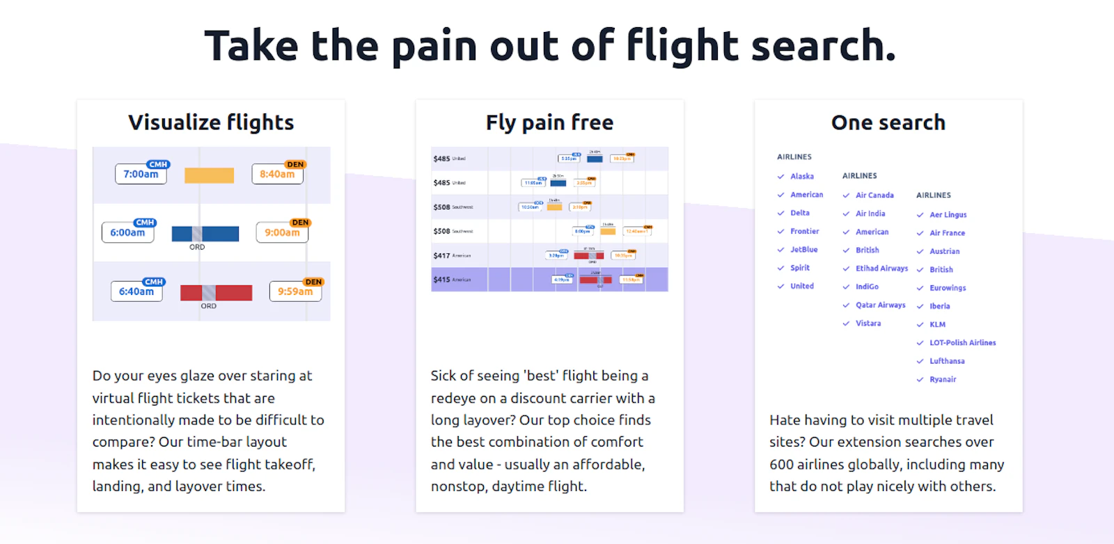 Flight Penguin screenshot — Take the pain out of flight search
