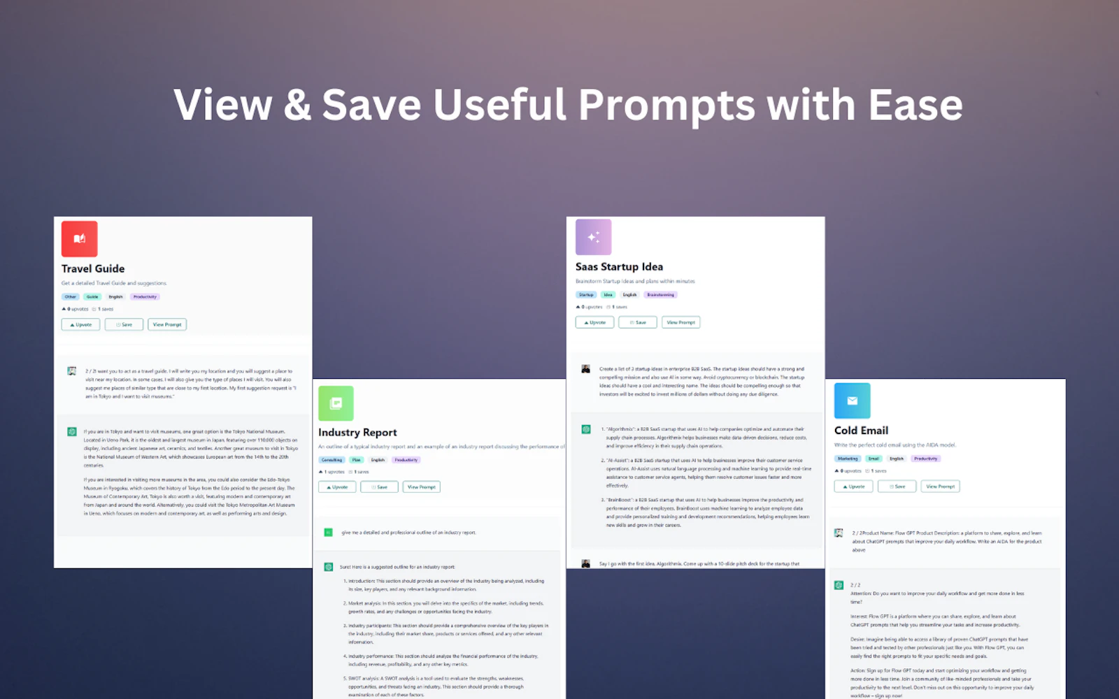 Flow GPT screenshot — Share and discover useful ChatGPT prompts