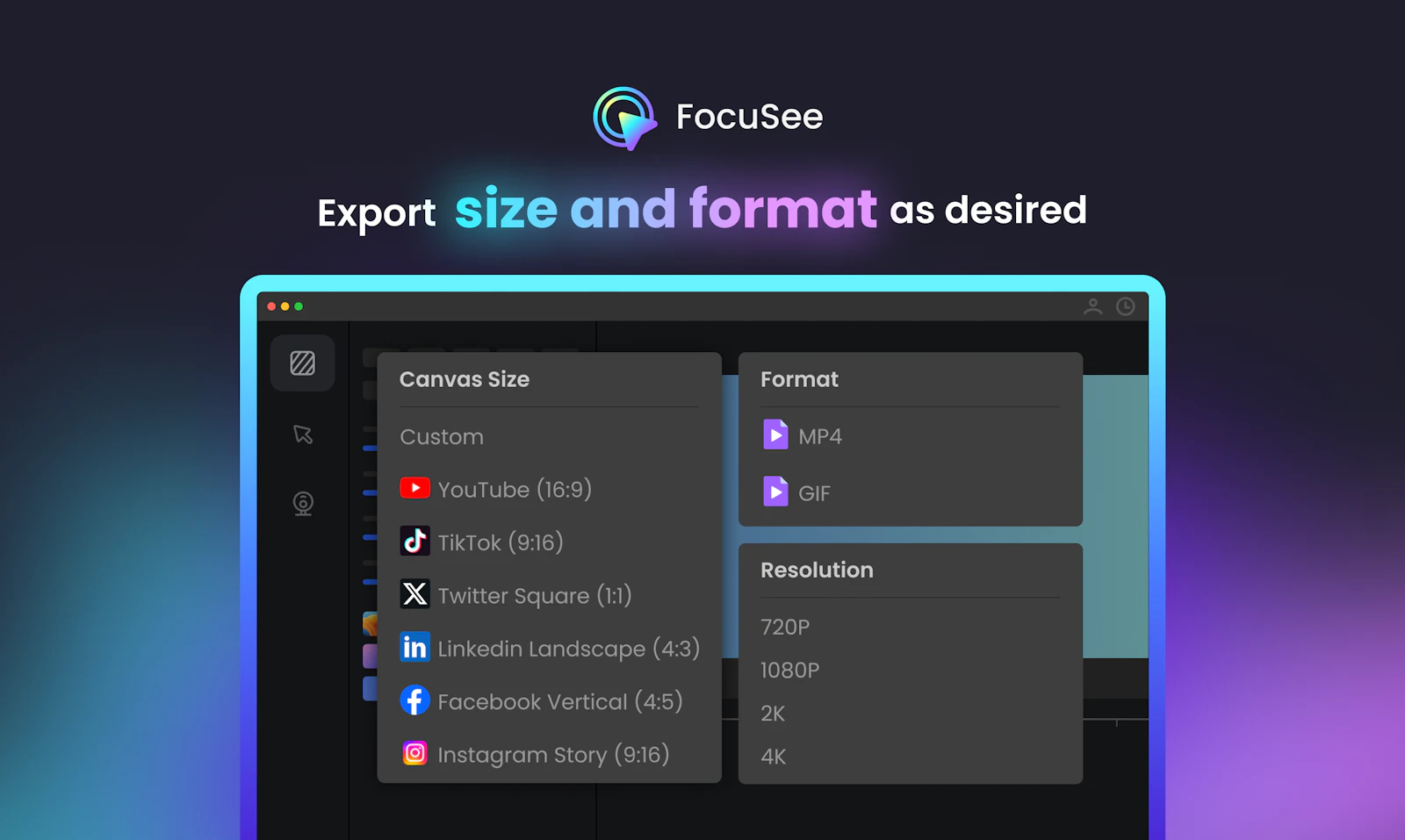FocuSee screenshot — Auto turn screen recordings into stunning product videos