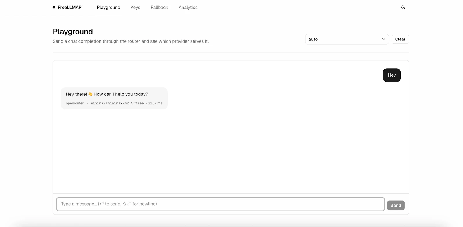 Free LLM API screenshot — Access 1 billion tokens per month for free