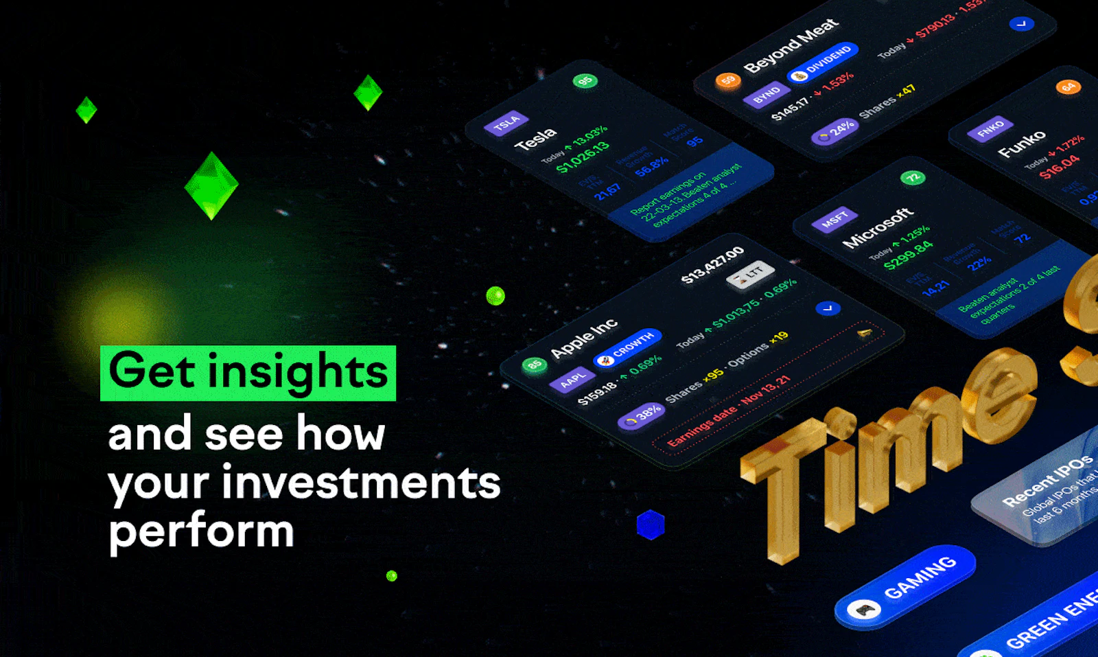 Gainy screenshot — Stock picker and portfolio analysis app for retail investors