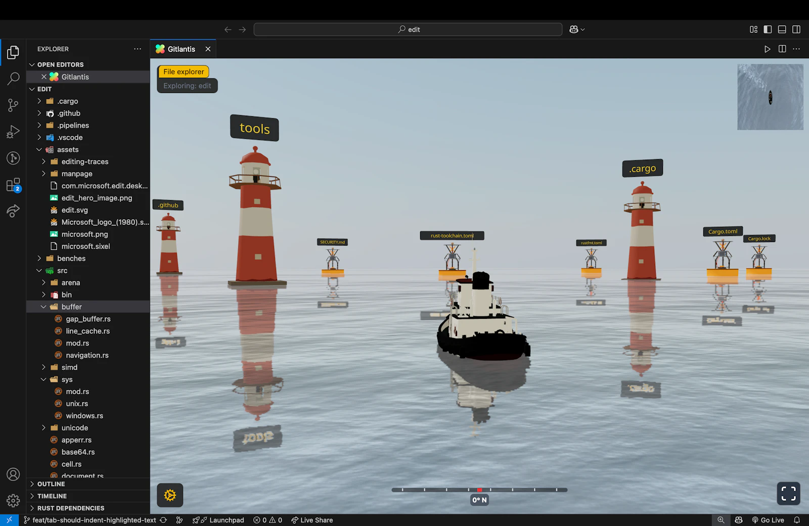 Gitlantis  screenshot — Explore your project as an immersive 3D ocean