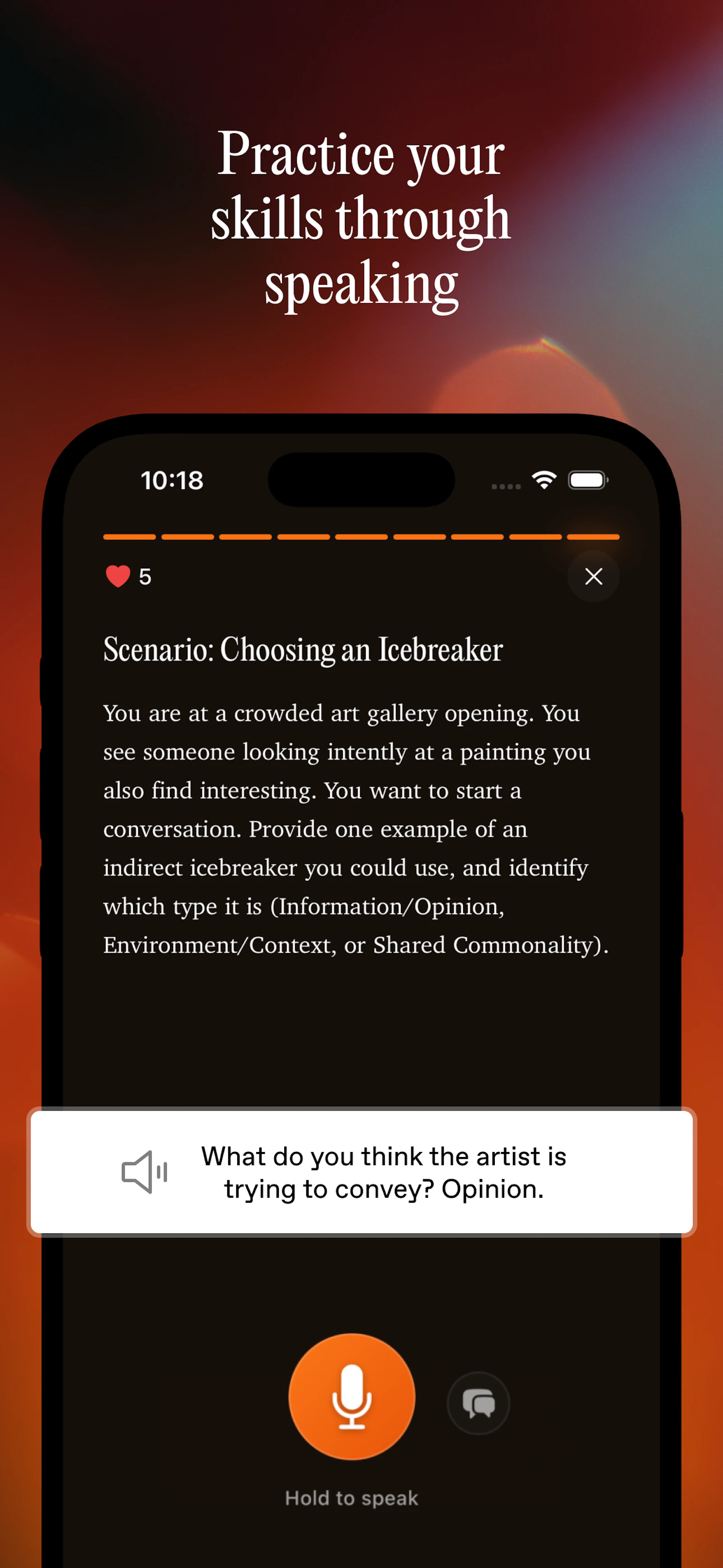 Gleam screenshot — The Duolingo for social skills