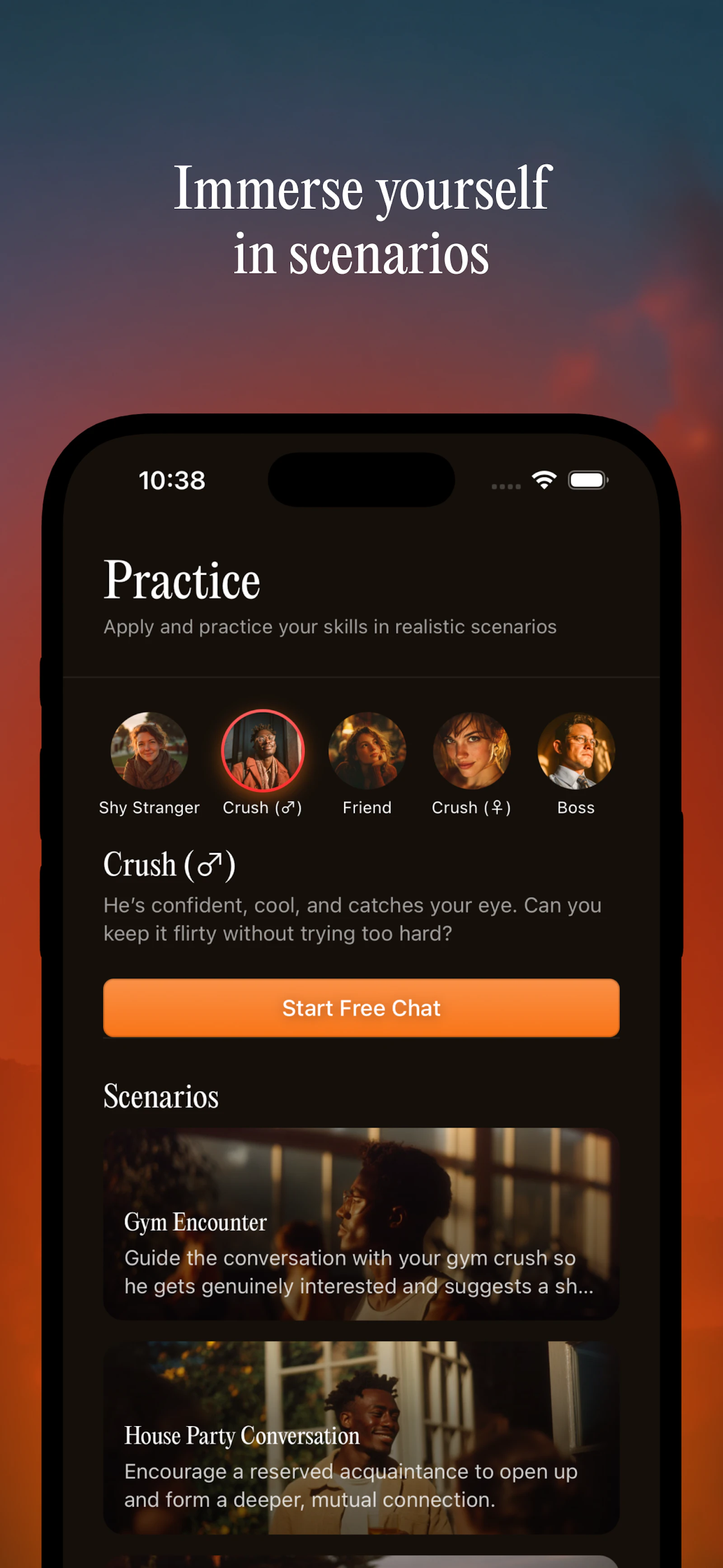 Gleam screenshot — The Duolingo for social skills