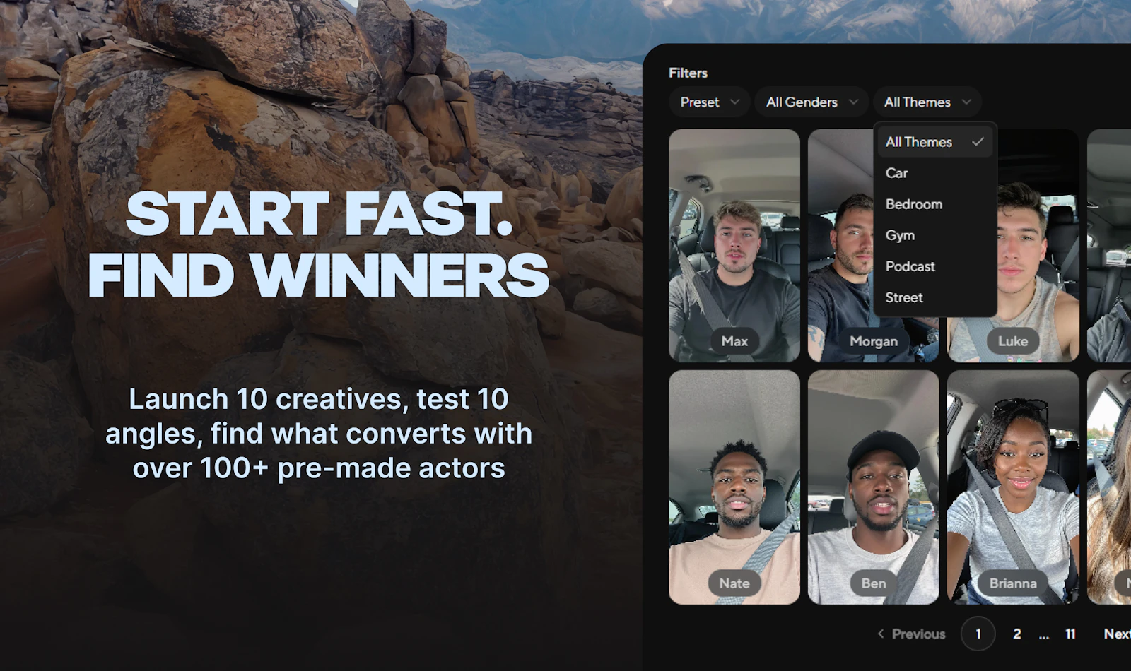 Glyp screenshot — Consistent influencer videos to scale your traffic & revenue
