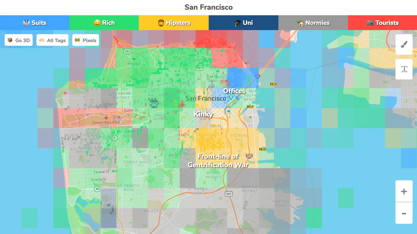 Hoodmaps screenshot — Crowdsourced neighborhood 🗺 maps to navigate a city 💫