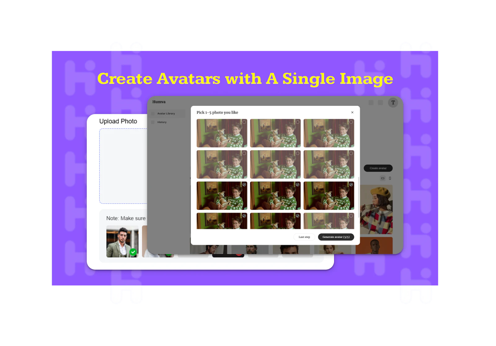 Humva screenshot — Your easiest go-to avatar tool