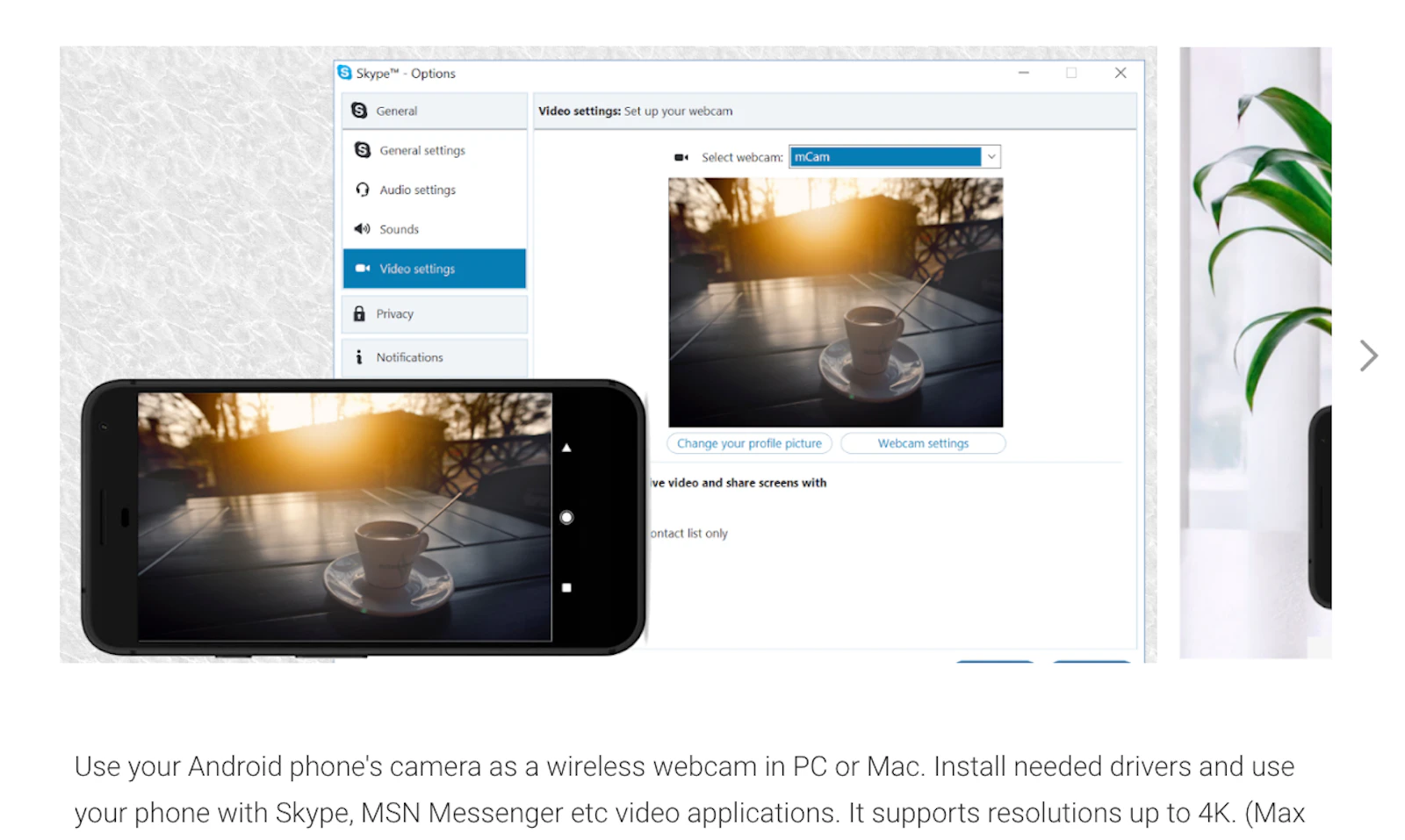 Iriun Webcam screenshot — Use your Android phone as a wireless webcam
