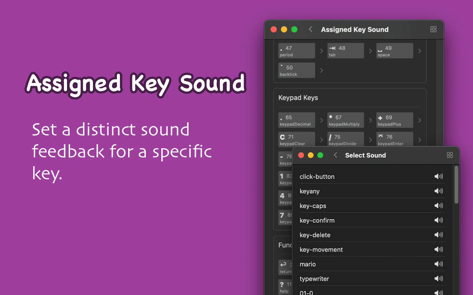 KeyClicker screenshot — Keyboard Sound Playing