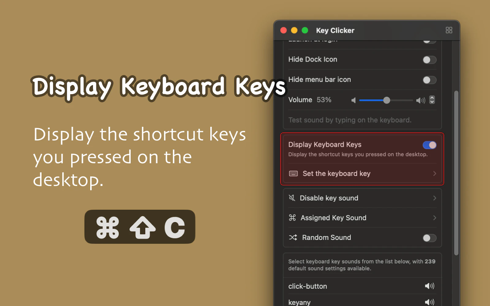 KeyClicker screenshot — Keyboard Sound Playing