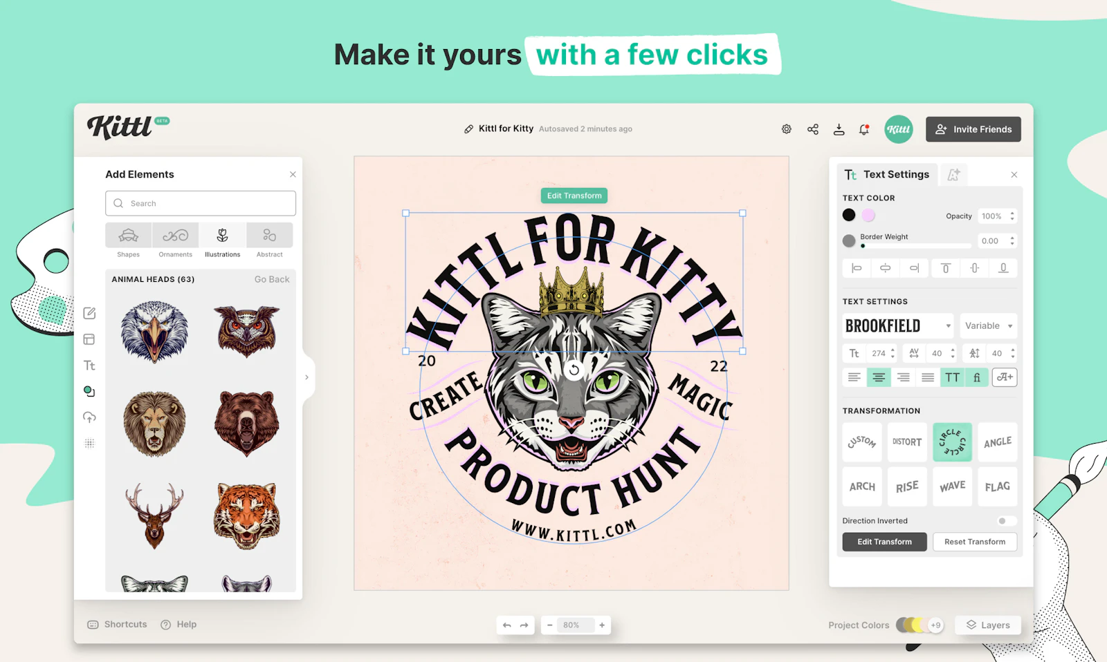 Kittl screenshot — The most intuitive and easy-to-use design platform