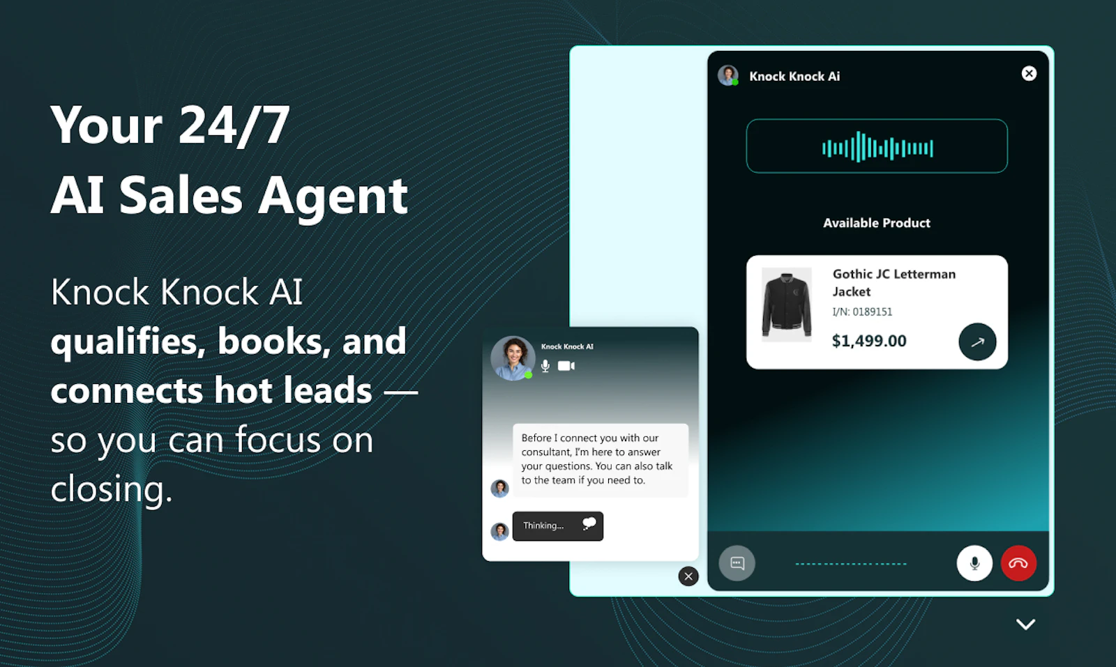Knock Knock screenshot — A video chat doorbell for websites