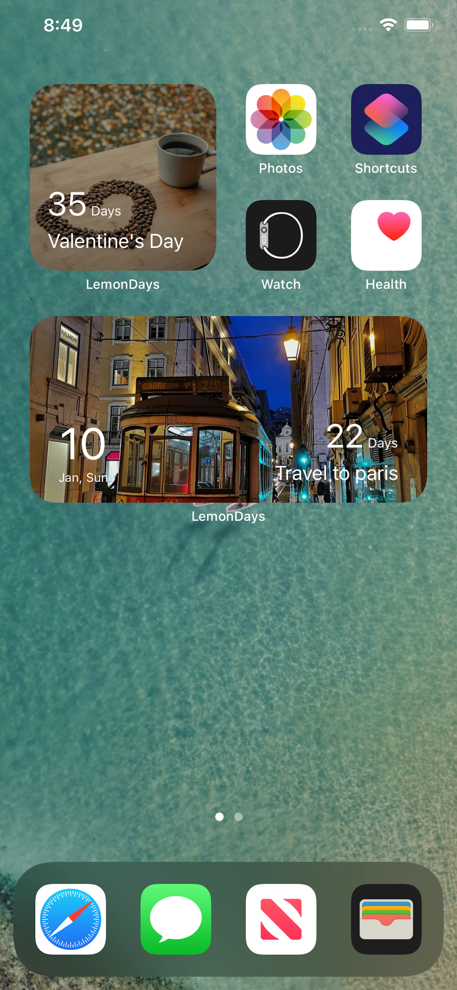 Lemon screenshot — A elegant countdown app