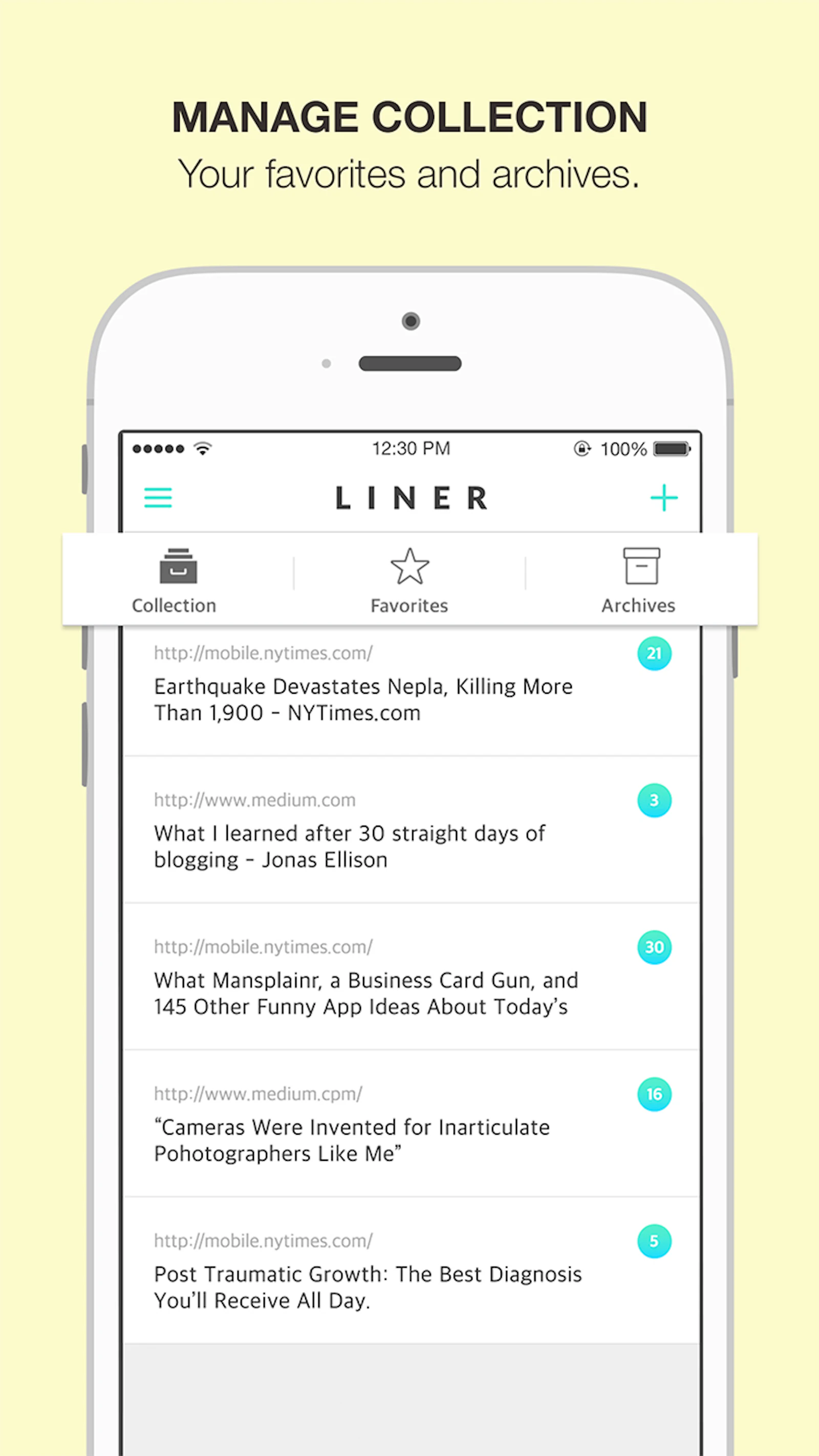 Liner screenshot — Highlight, save, and share any web page