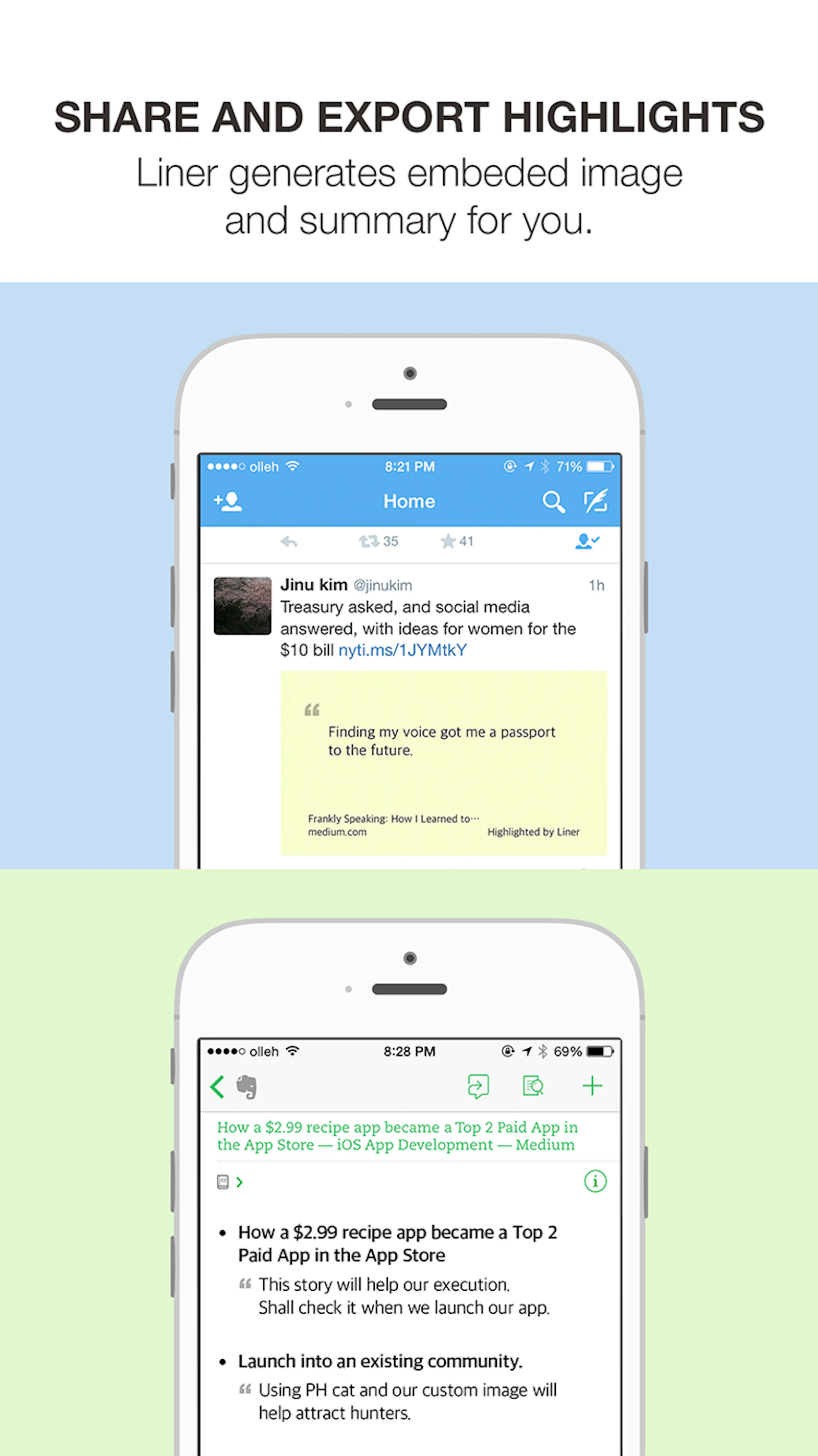 Liner screenshot — Highlight, save, and share any web page