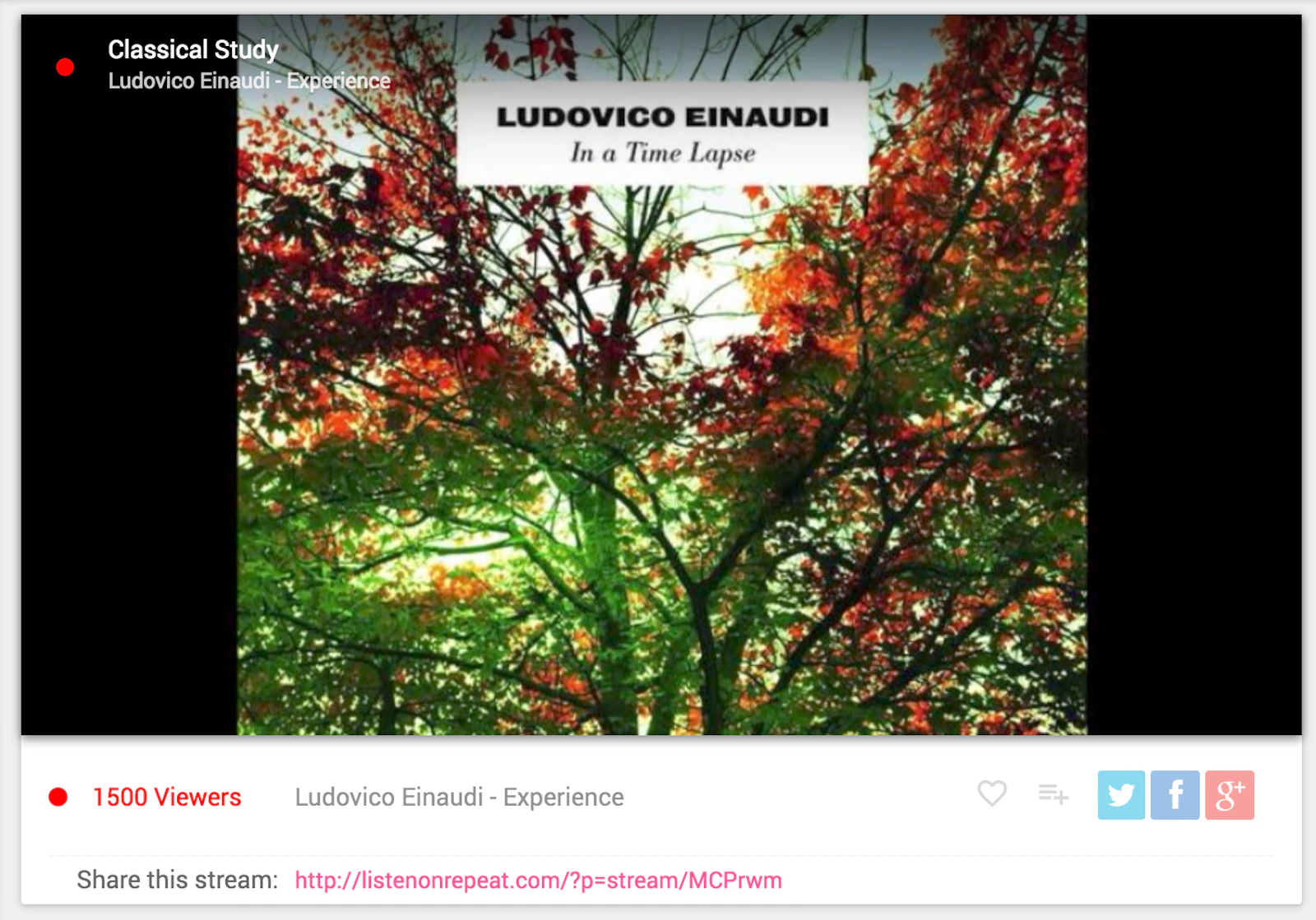 ListenOnRepeat screenshot — 24/7 curated music streams