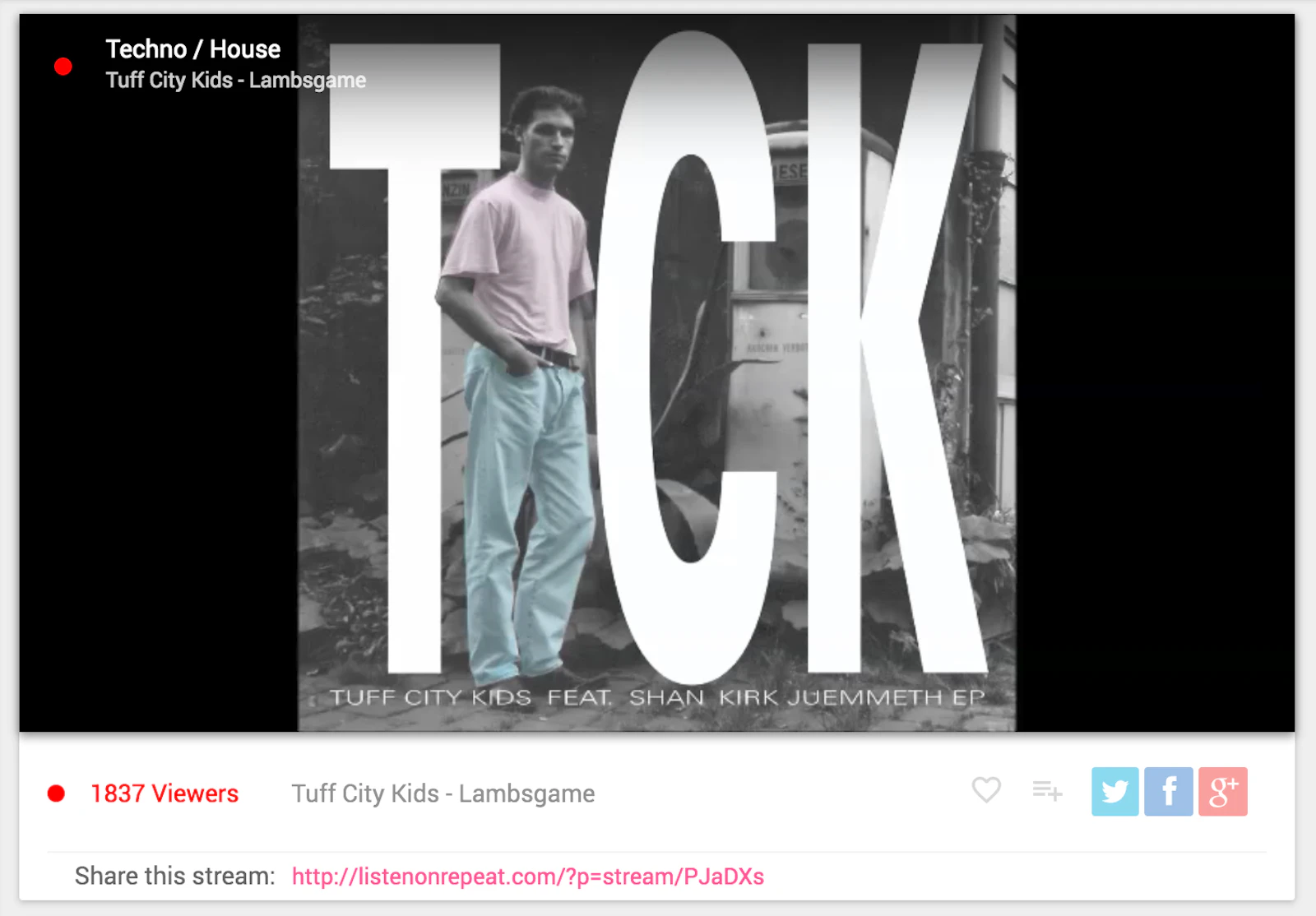 ListenOnRepeat screenshot — 24/7 curated music streams