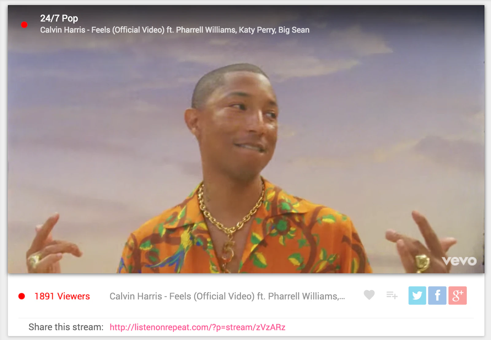 ListenOnRepeat screenshot — 24/7 curated music streams