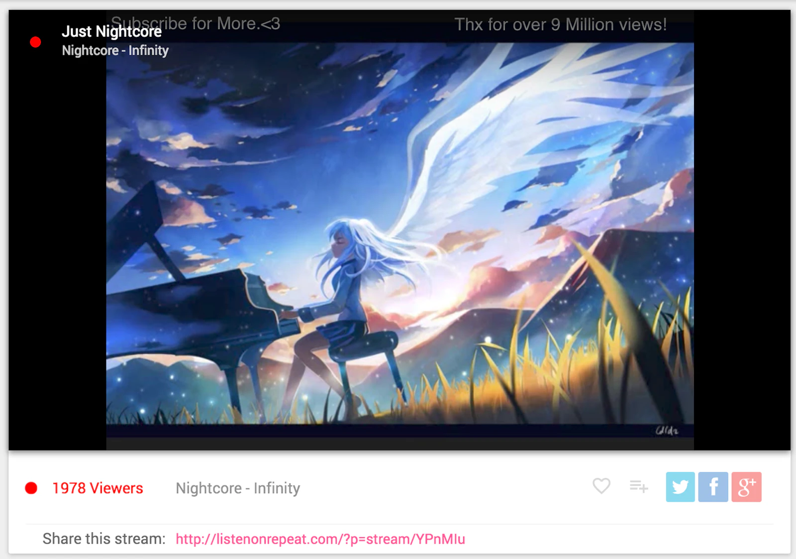 ListenOnRepeat screenshot — 24/7 curated music streams