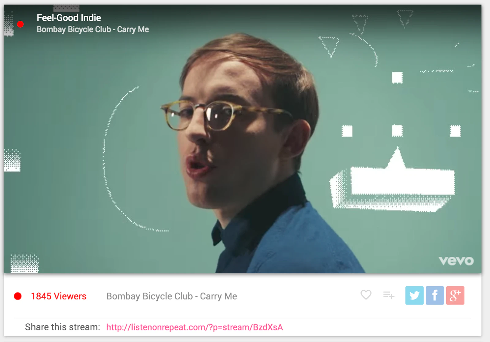 ListenOnRepeat screenshot — 24/7 curated music streams