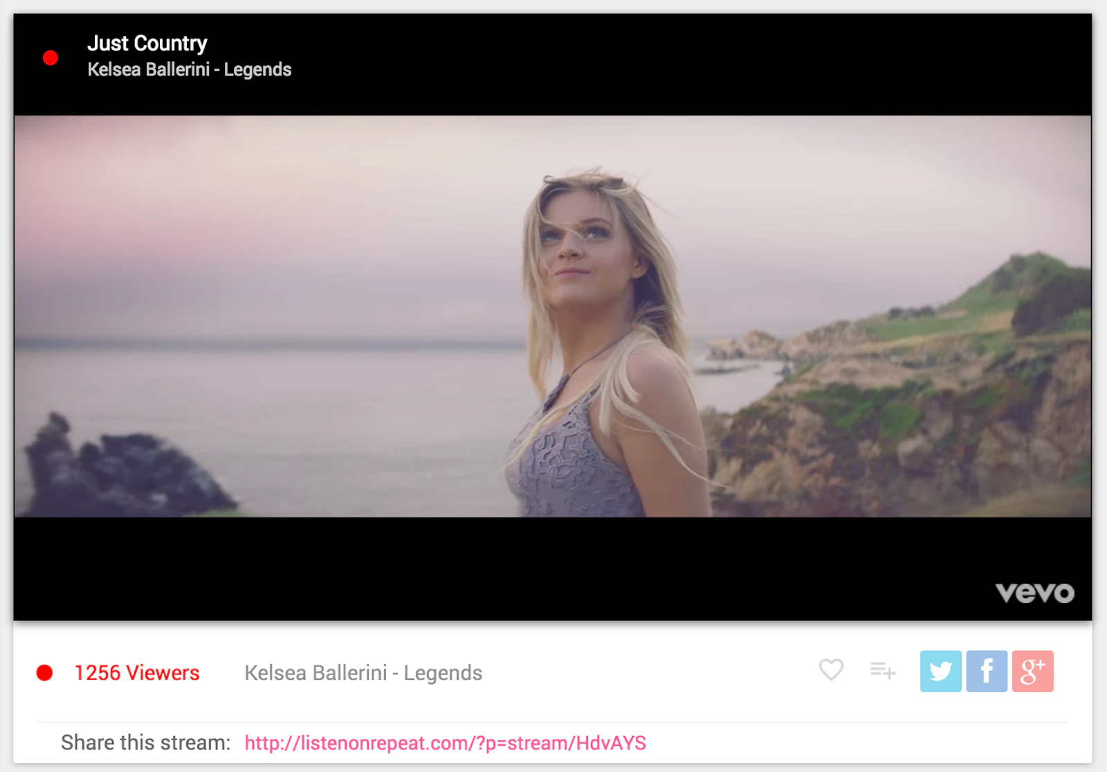 ListenOnRepeat screenshot — 24/7 curated music streams