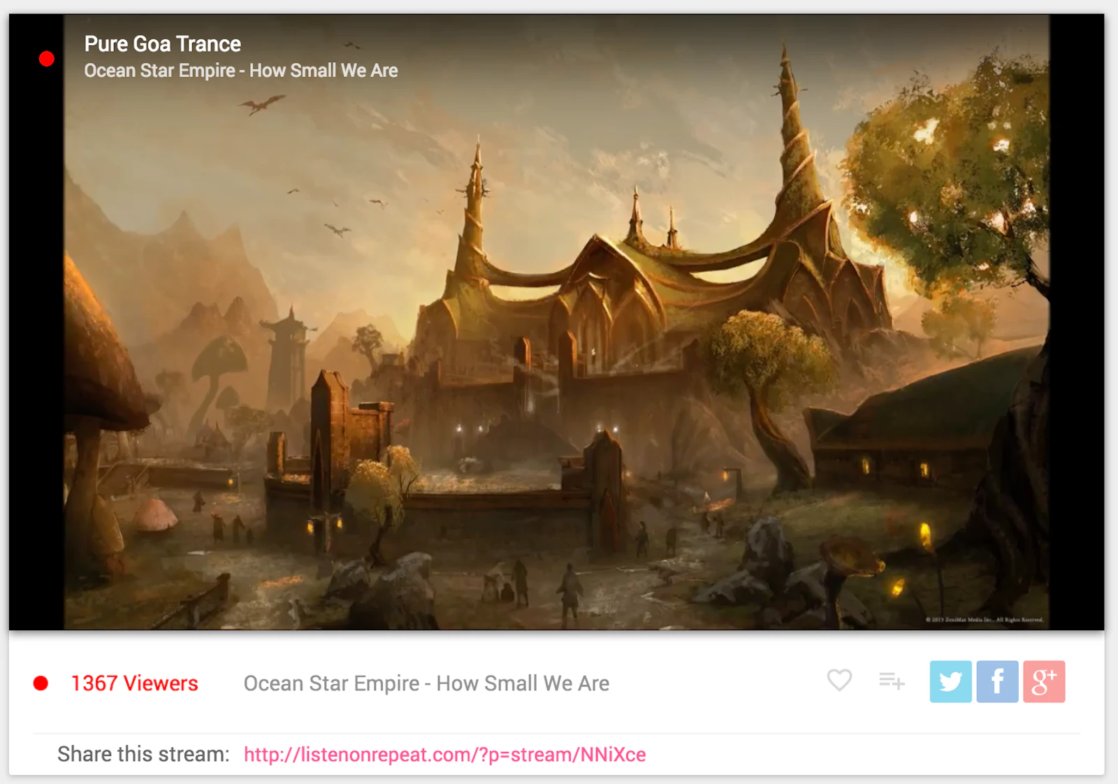 ListenOnRepeat screenshot — 24/7 curated music streams