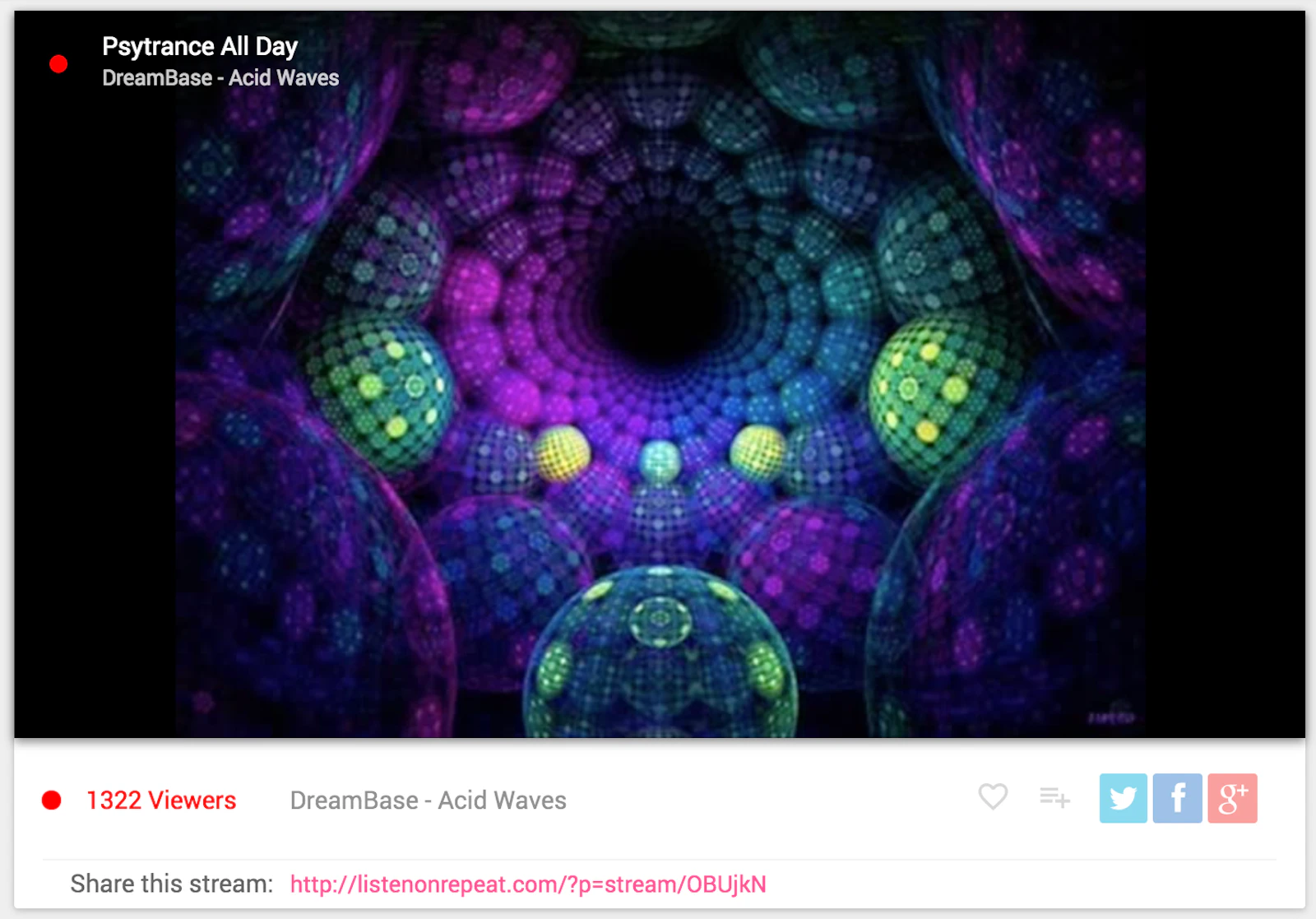ListenOnRepeat screenshot — 24/7 curated music streams